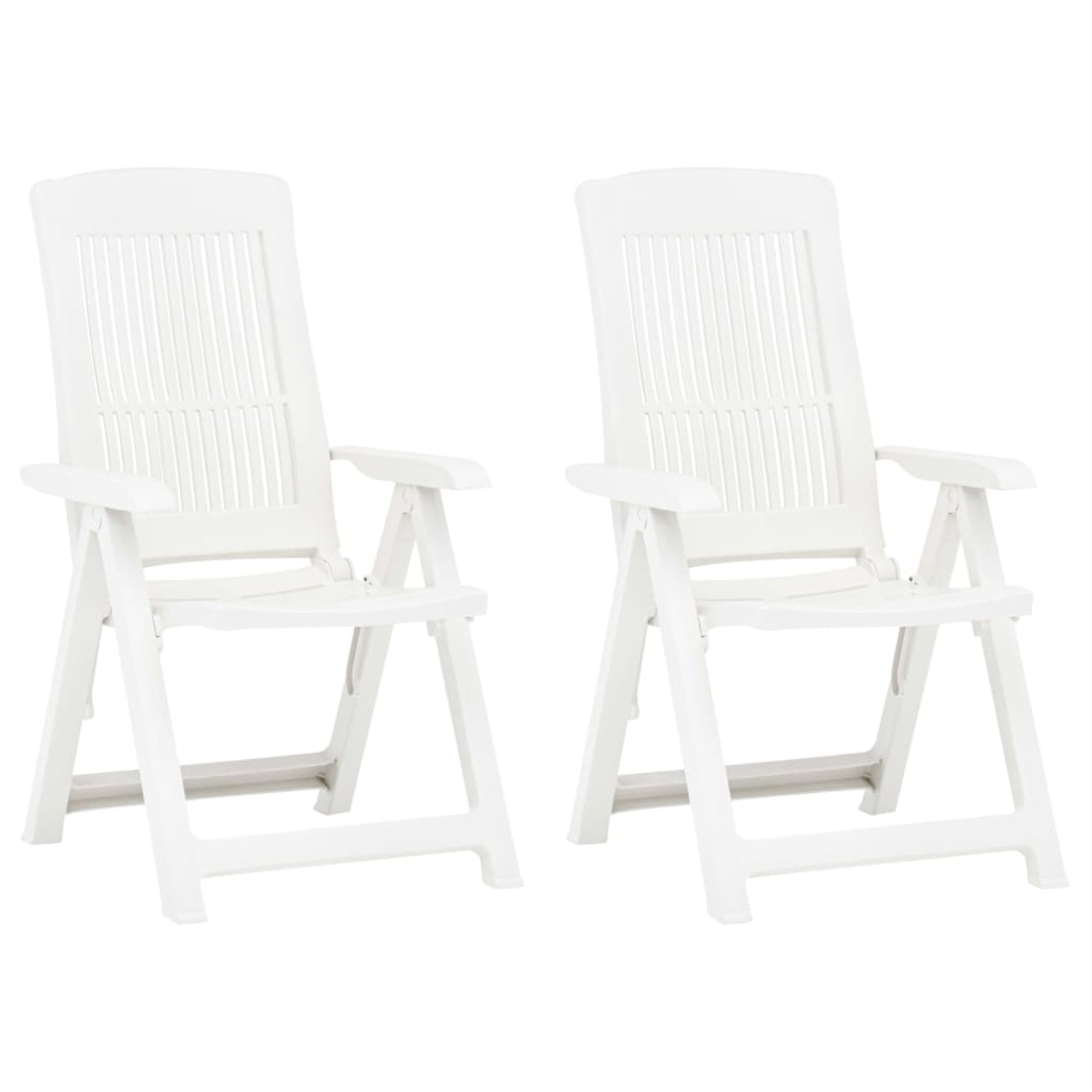 Vidaxl Garden Reclining Chairs 2 Pcs Plastic White