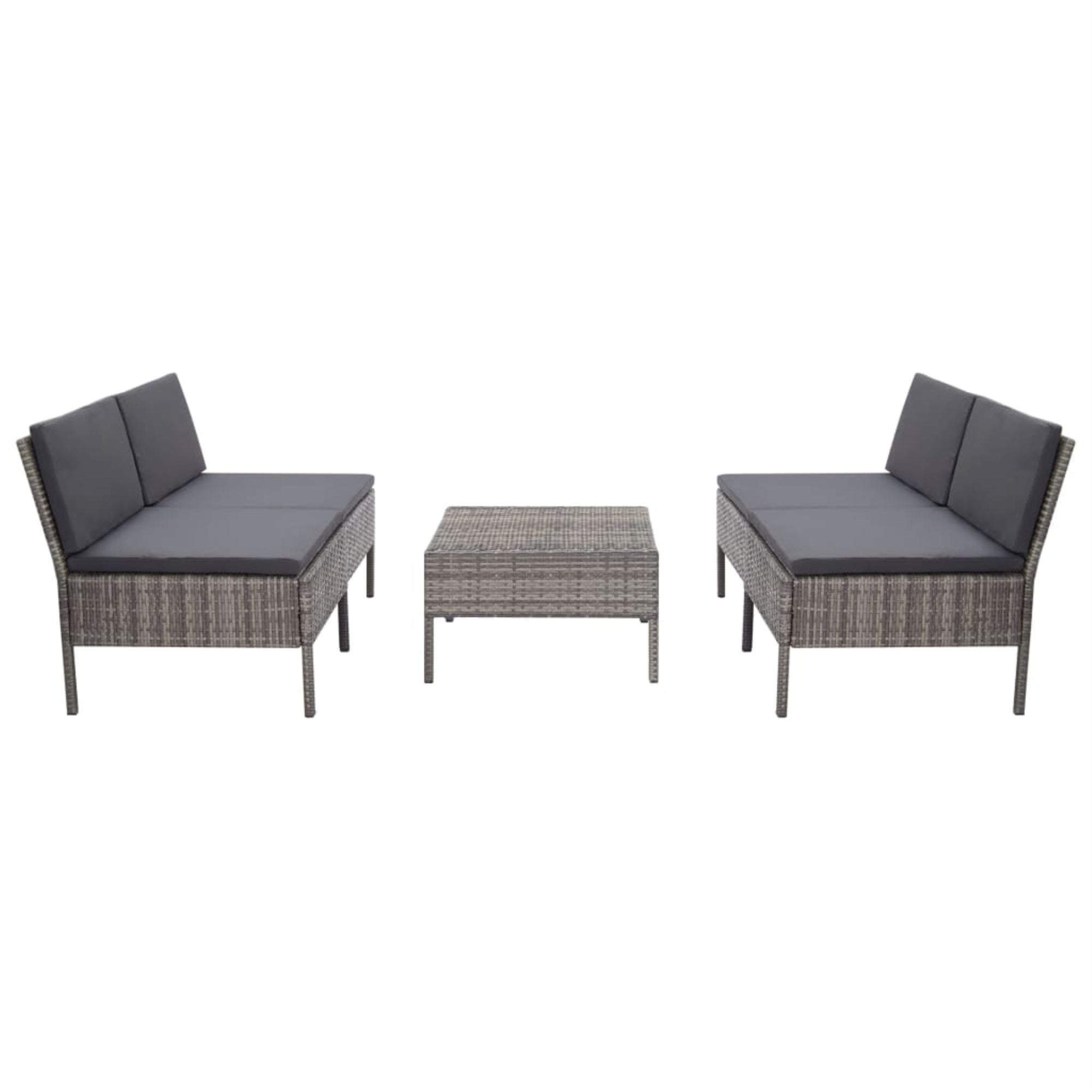 Vidaxl 5 Piece Garden Sofa Set With Cushions Poly Rattan Gray
