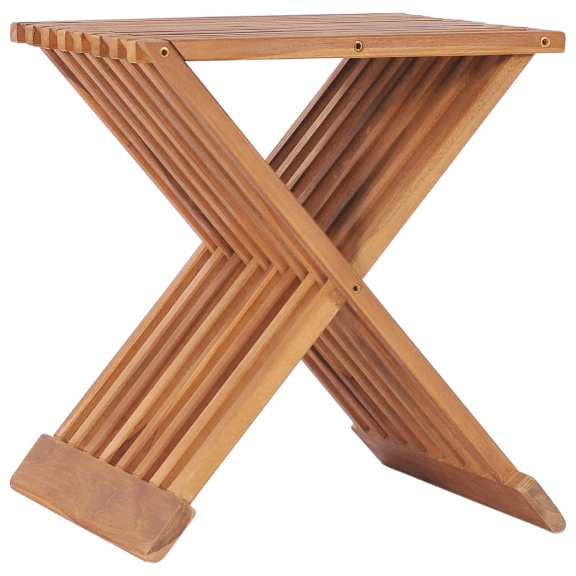 Vidaxl Folding Stool 15.7'X12.6'X17.7' Solid Teak Wood