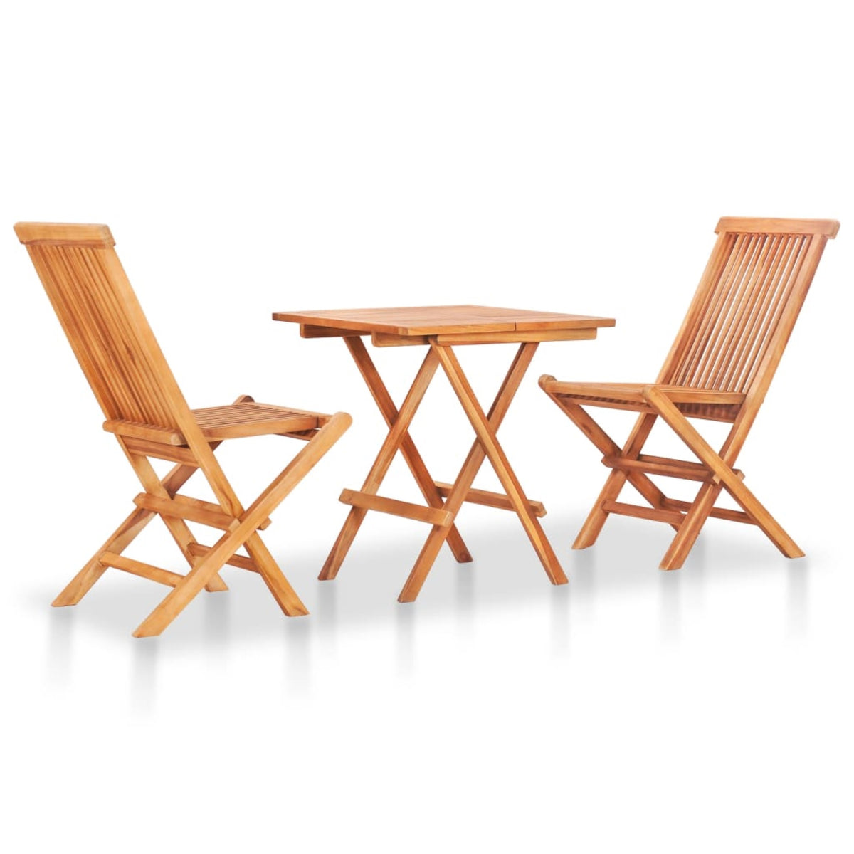 Vidaxl 3 Piece Folding Bistro Set Solid Teak Wood