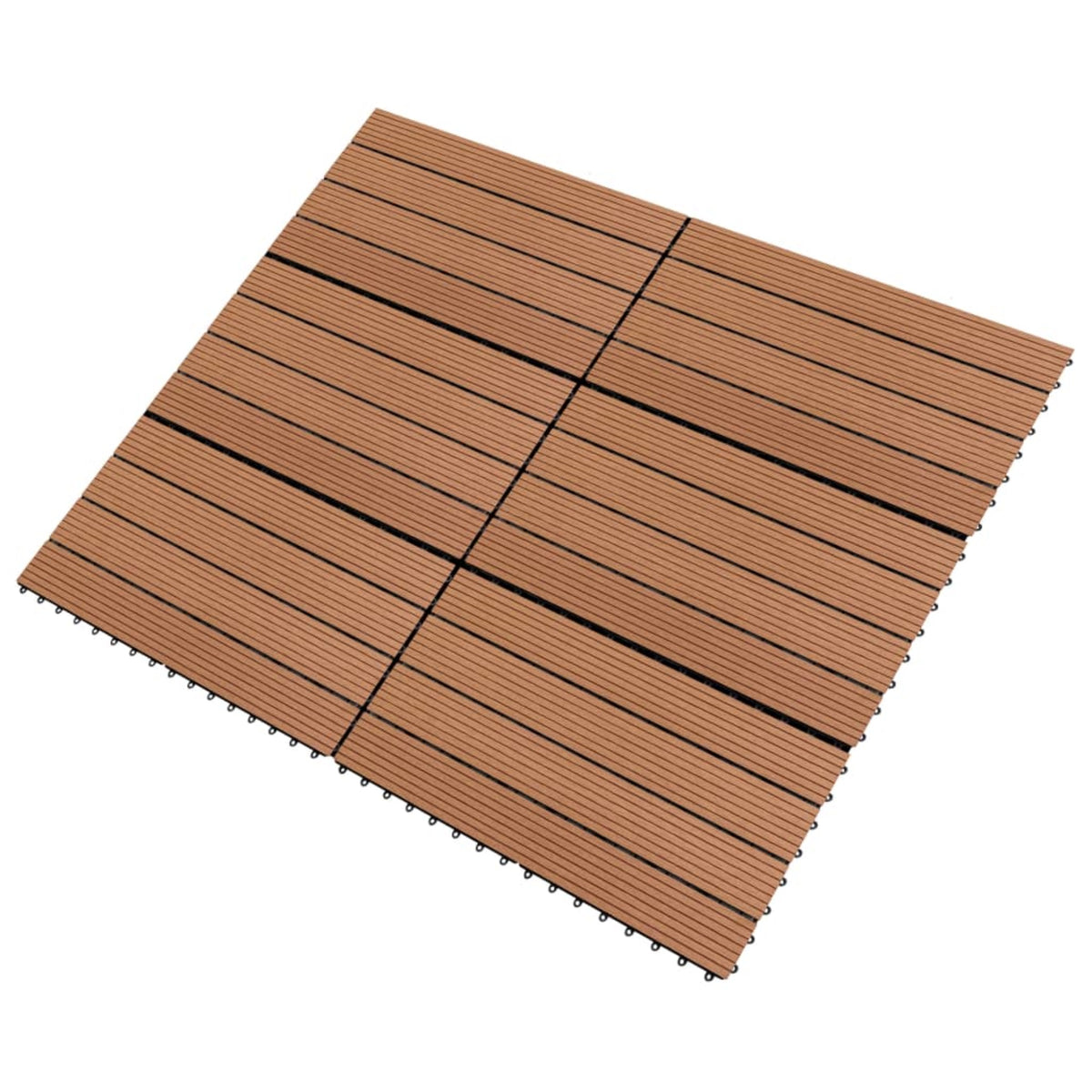 Vidaxl Wpc Tiles 23.6'X11.8' 6 Pcs 10.8Ft Brown