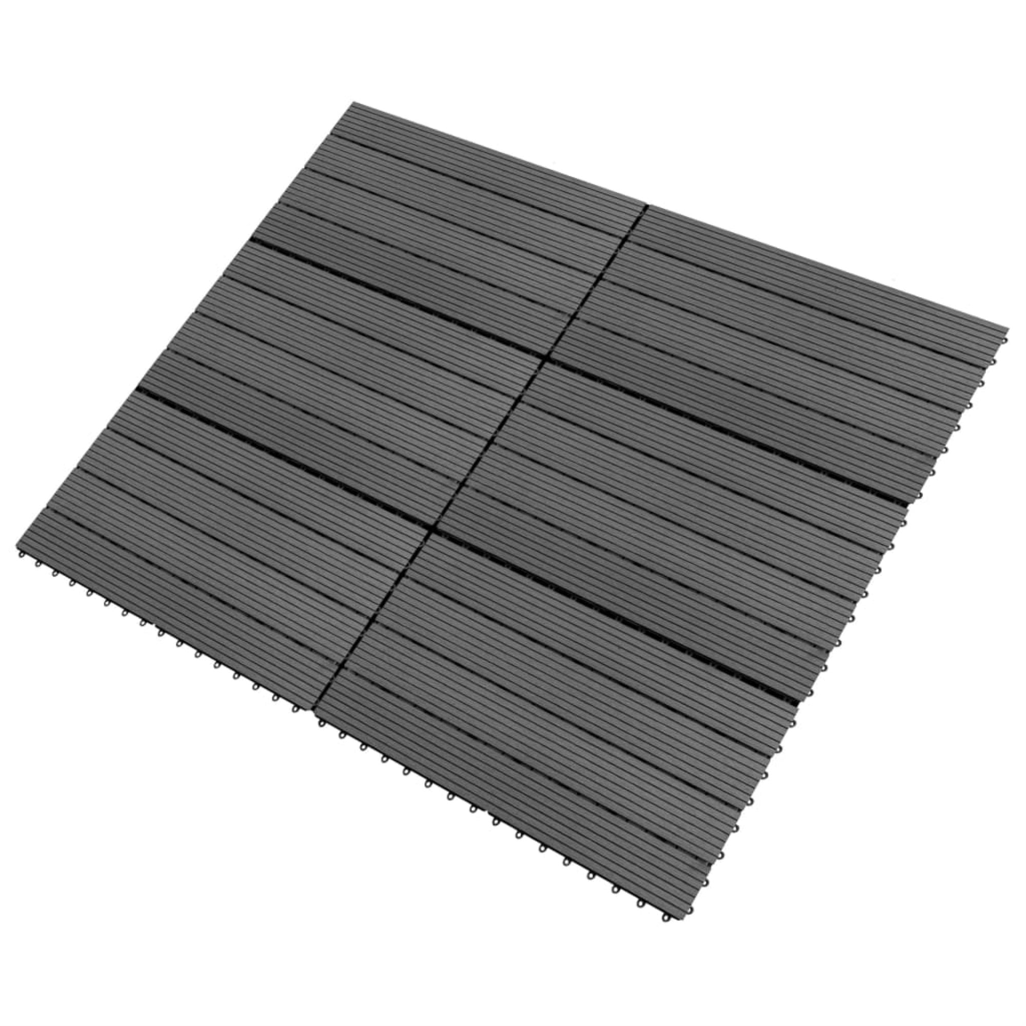 Vidaxl Wpc Tiles 23.6'X11.8' 6 Pcs 10.8Ft Gray