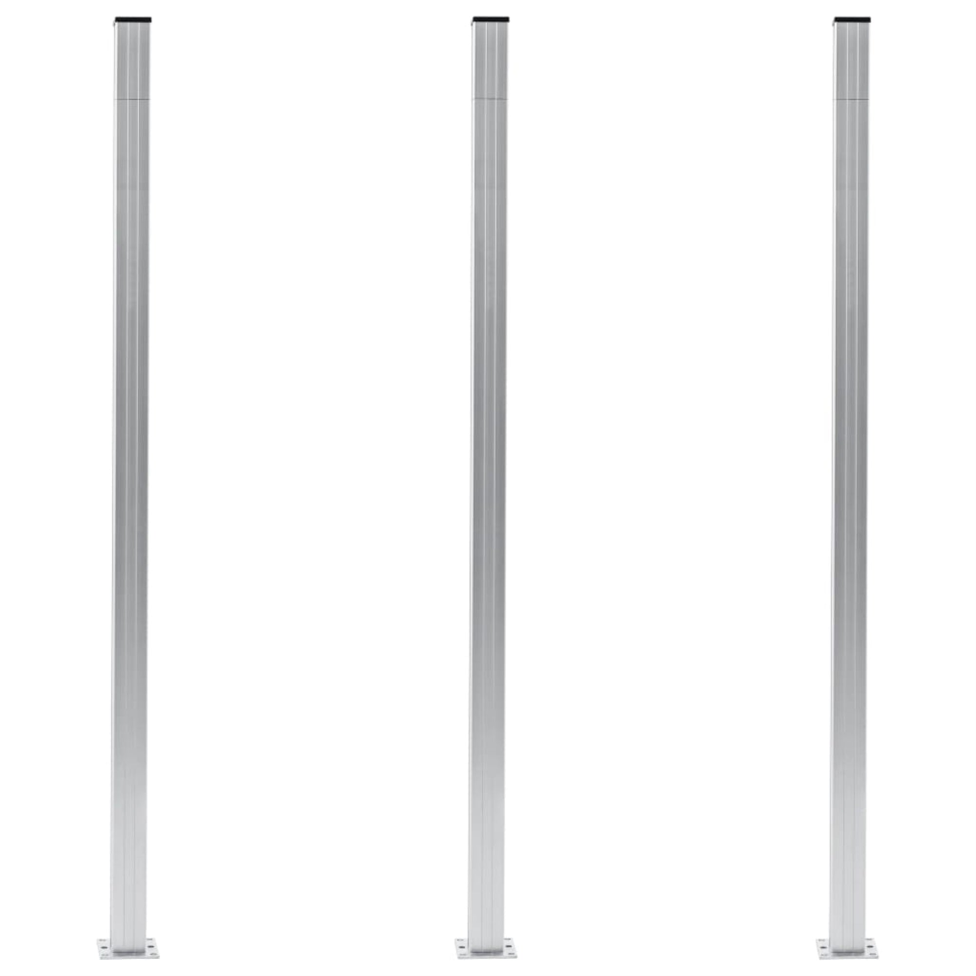 Vidaxl Fence Posts 3 Pcs Aluminum 72.8'