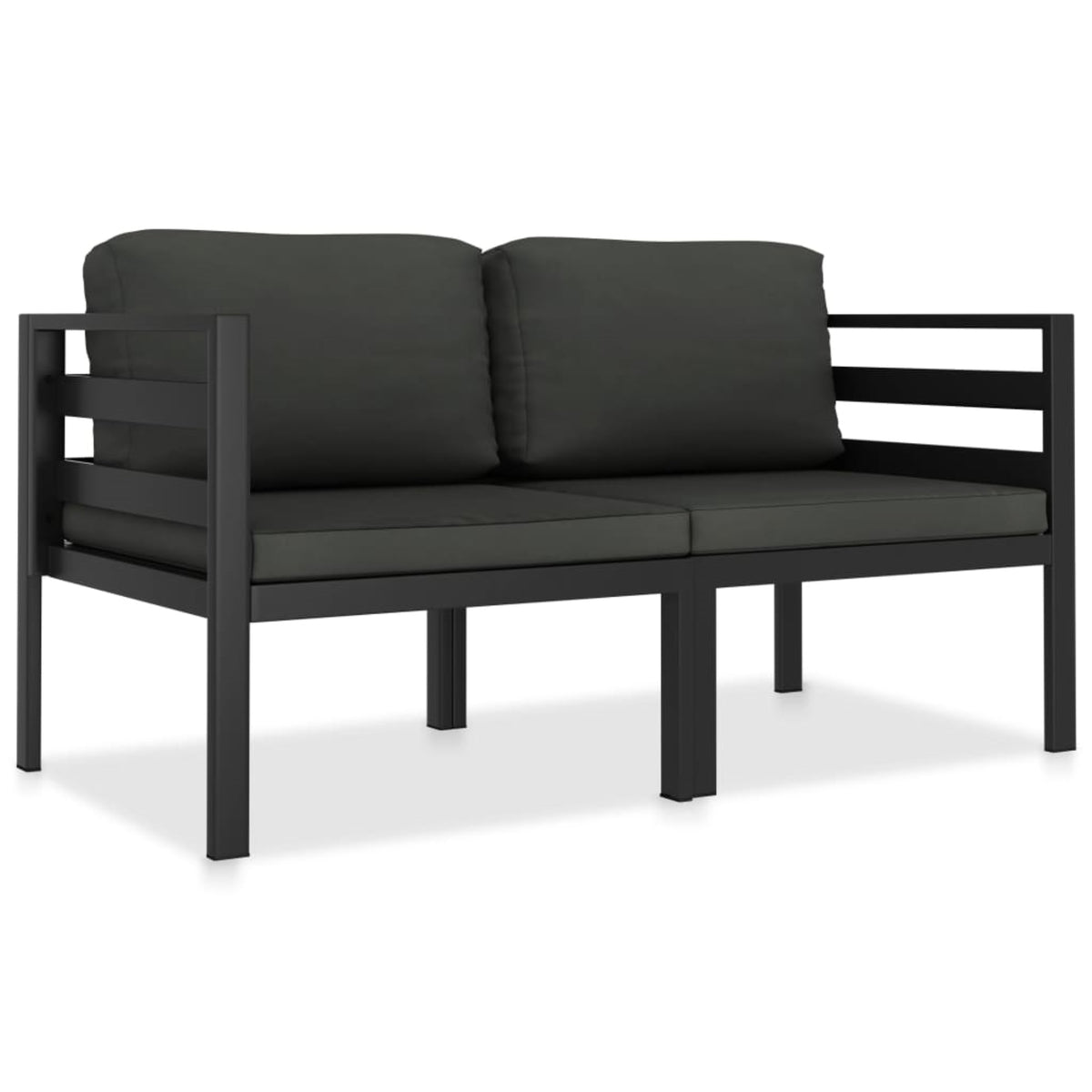 Vidaxl 2 Piece Patio Sofa Set With Cushions Aluminum Anthracite