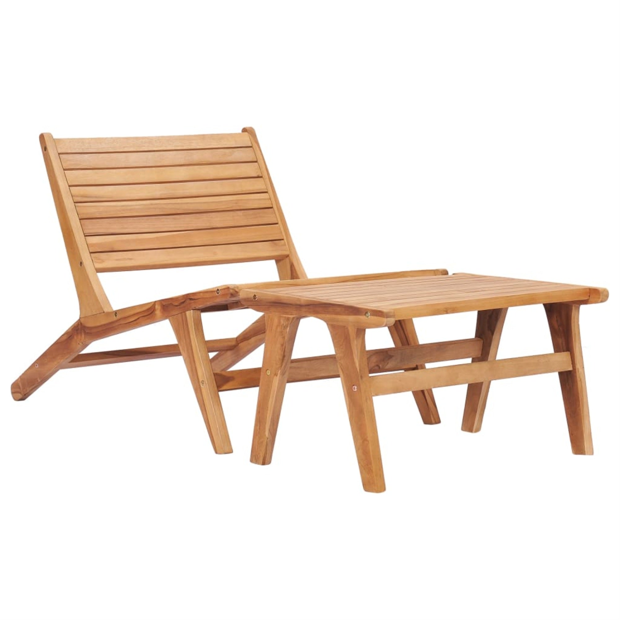 Vidaxl Garden Chair With Footrest Solid Teak Wood