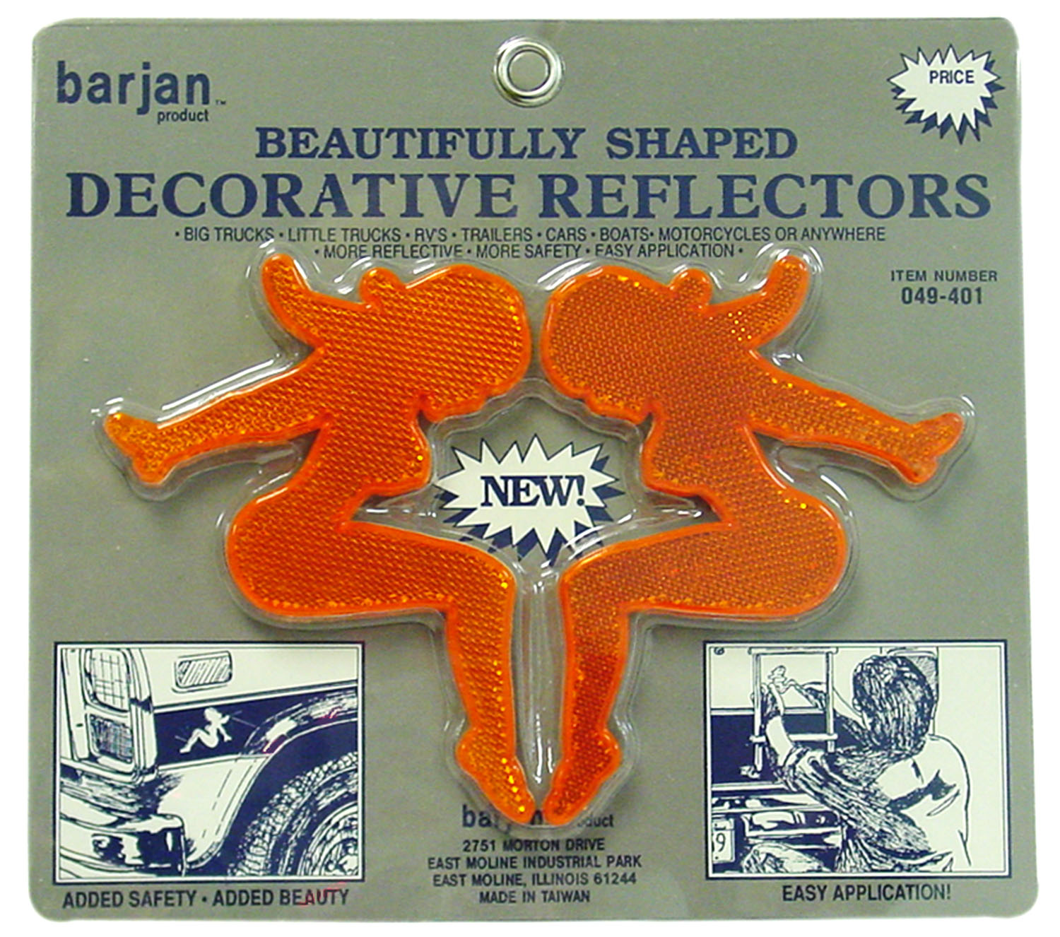 SITTING LADY STICK ON AMBER REFLECTOR  - 2 PER PACK