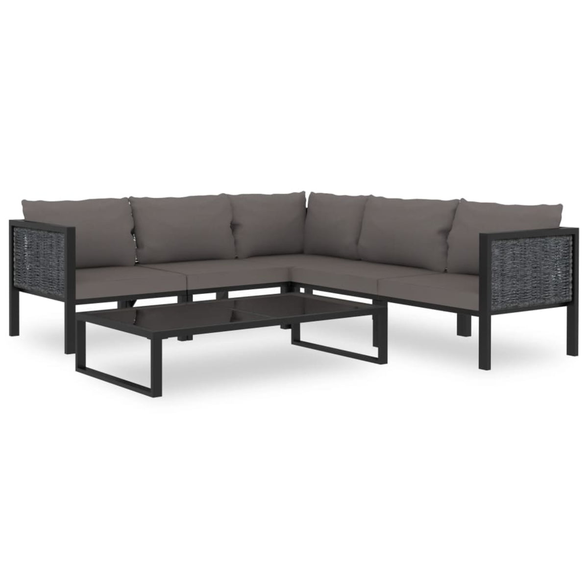 Vidaxl 6 Piece Garden Lounge Set With Cushions Poly Rattan Anthracite