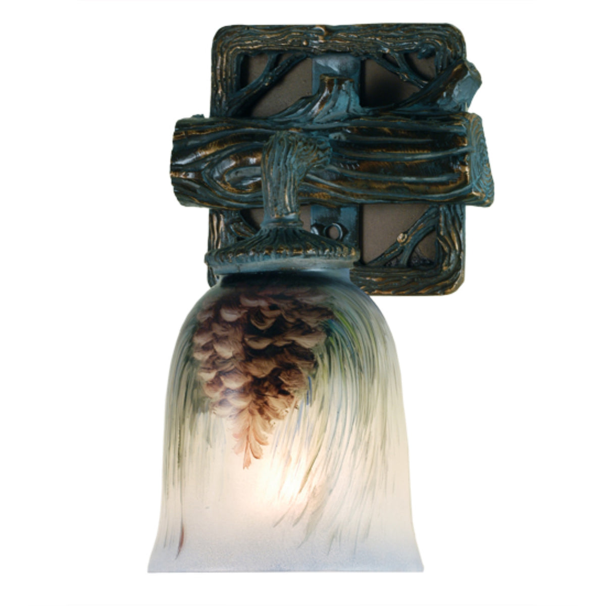 6' Wide Pinecone Hand Painted Wall Sconce