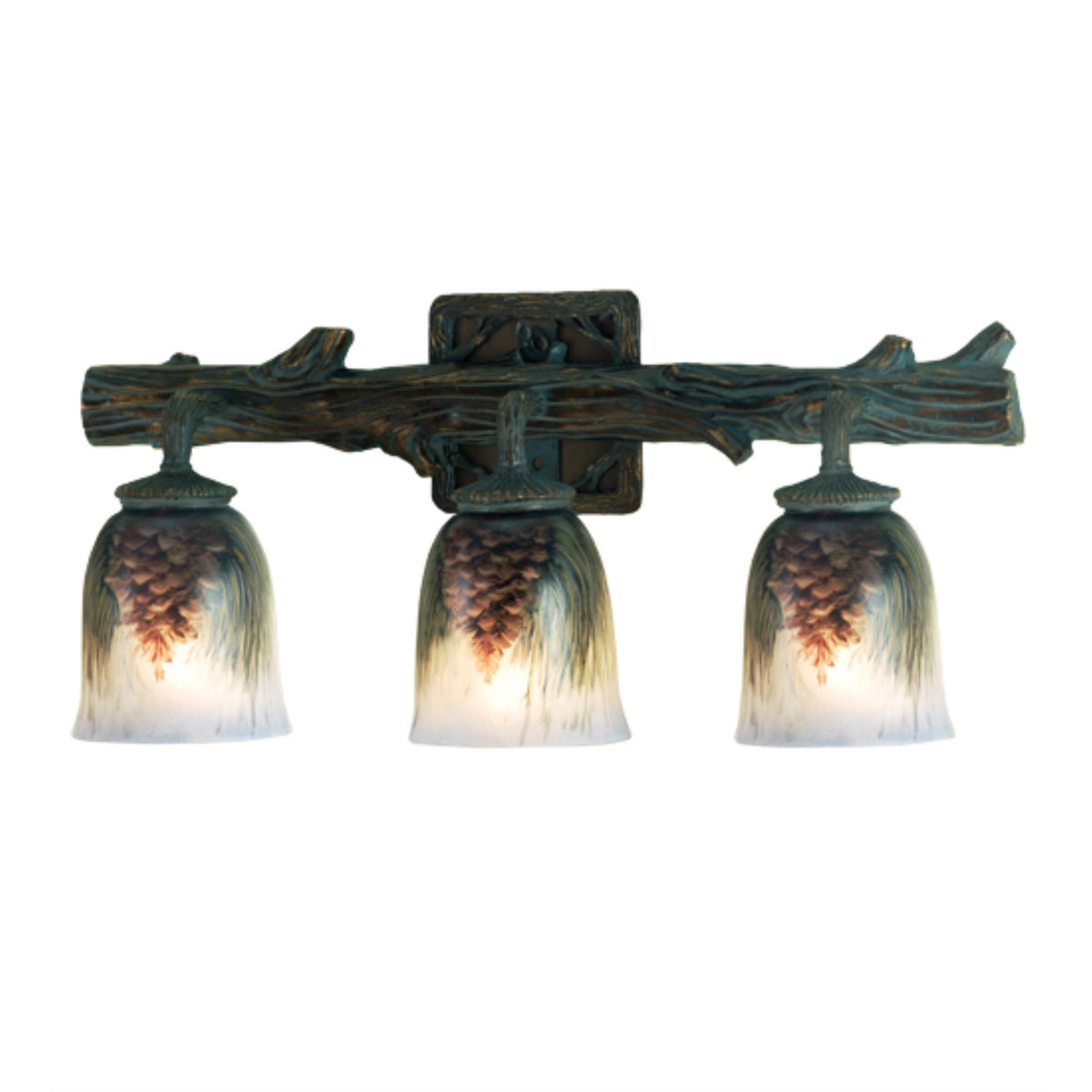 23' Wide Pinecone 3 Light Hand Painted Vanity Light