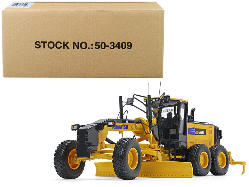 Komatsu Gd655-6 Motor Grader With Ripper 1/50 Diecast Model By First Gear