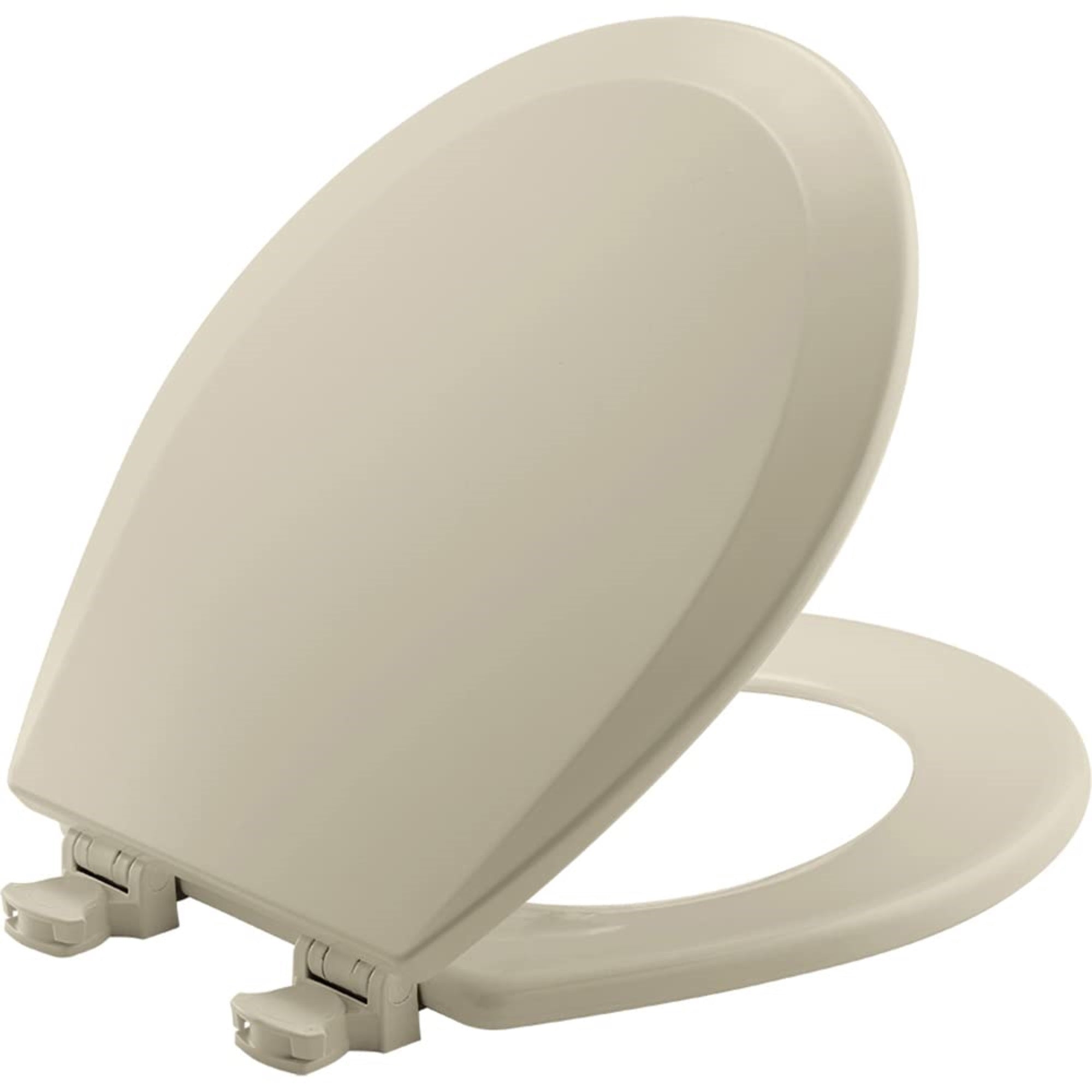 Bemis Round Enameled Wood Toilet Seat In Bone With Easy-Clean & Change Hinge