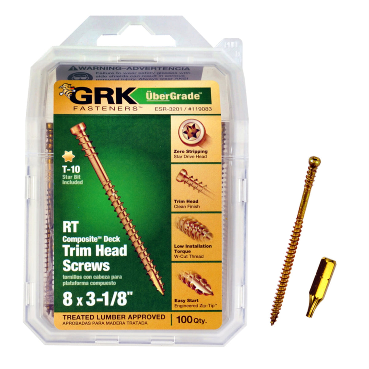 Trm Screw 8X3-1/8 (Pack Of 1)