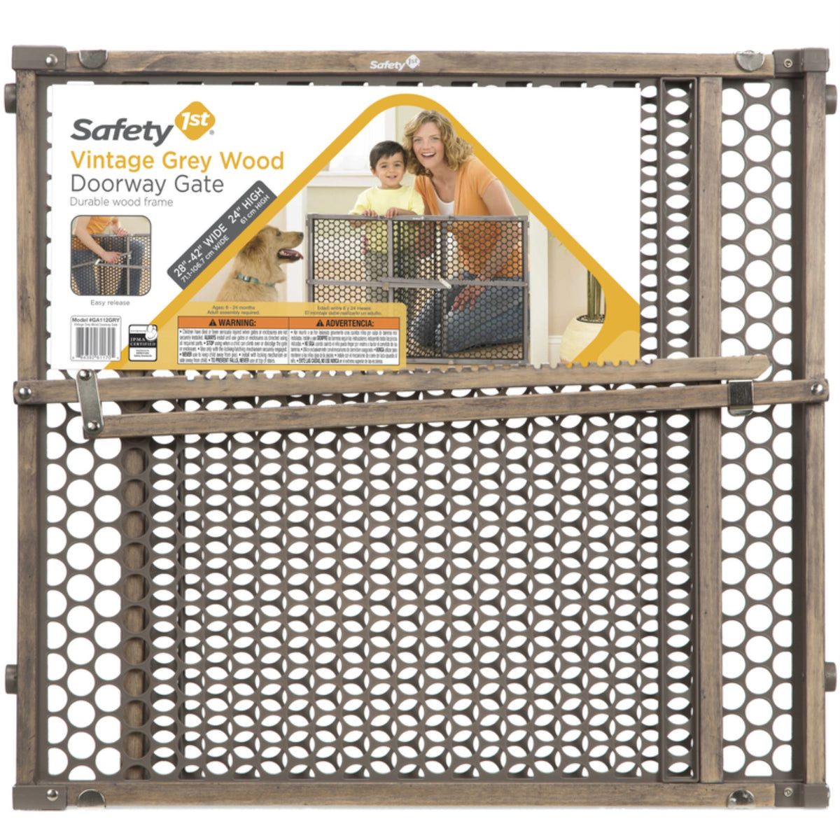 Safty Gate Gry Wd 24X42 (Pack Of 1)