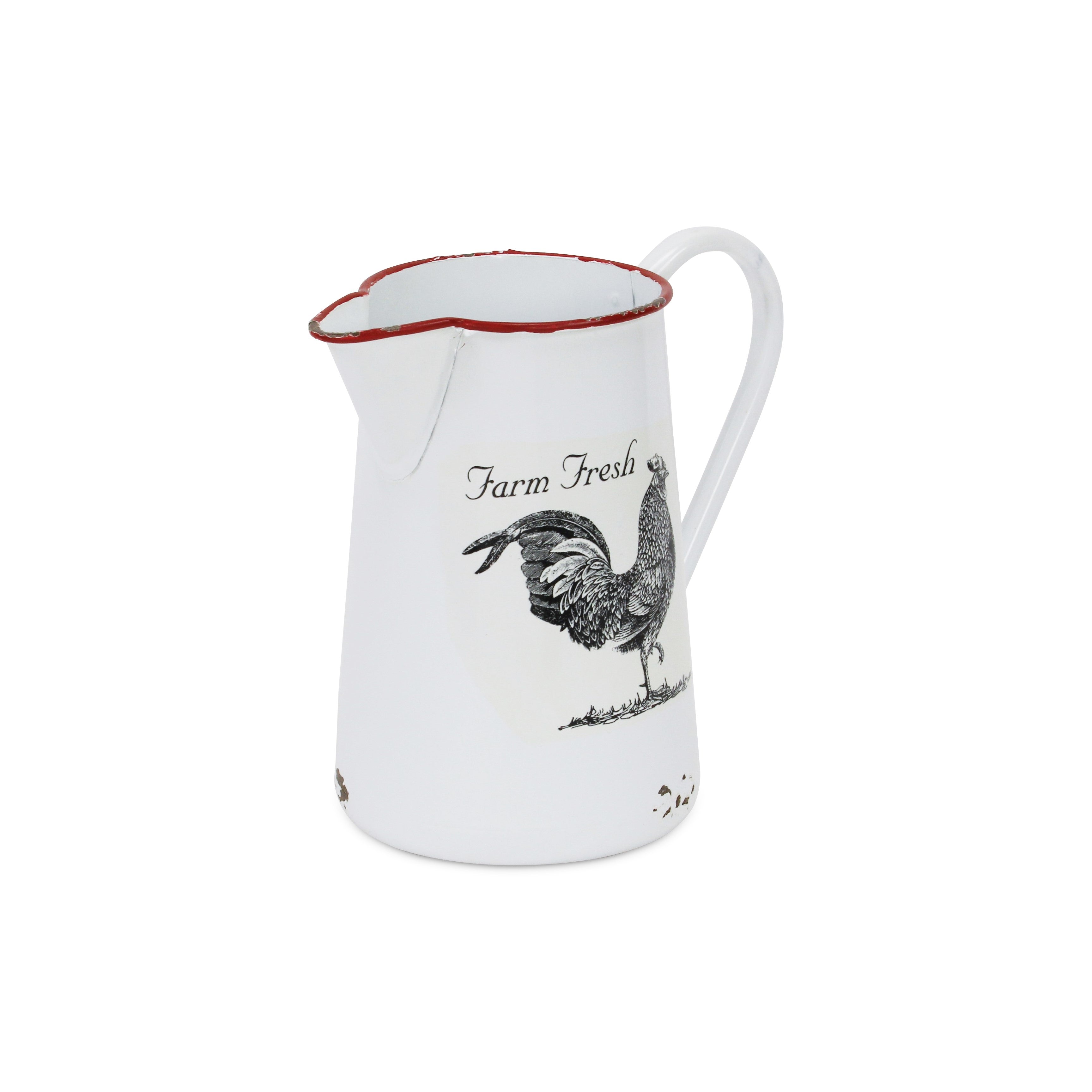 Lavinia Lacquered Style Chicken Themed Pitcher Decor