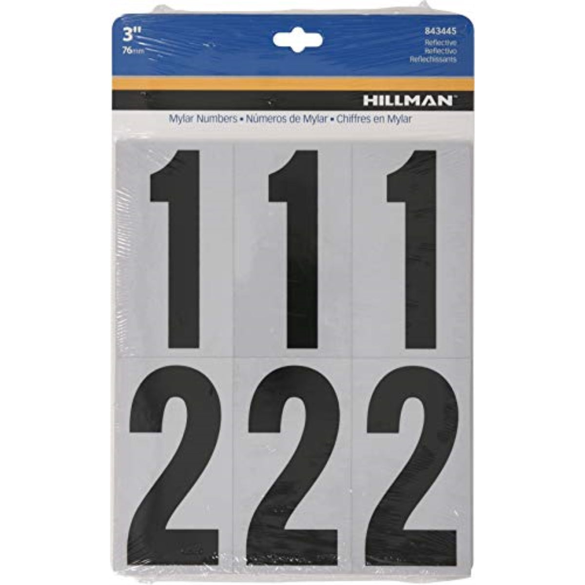 5027200 Numbers 0-9 Blk 3 26Pc Hillman 3 In. Reflective Black Mylar Self-Adhesive Number Set 0-9 26 Pc (Pack Of 6)
