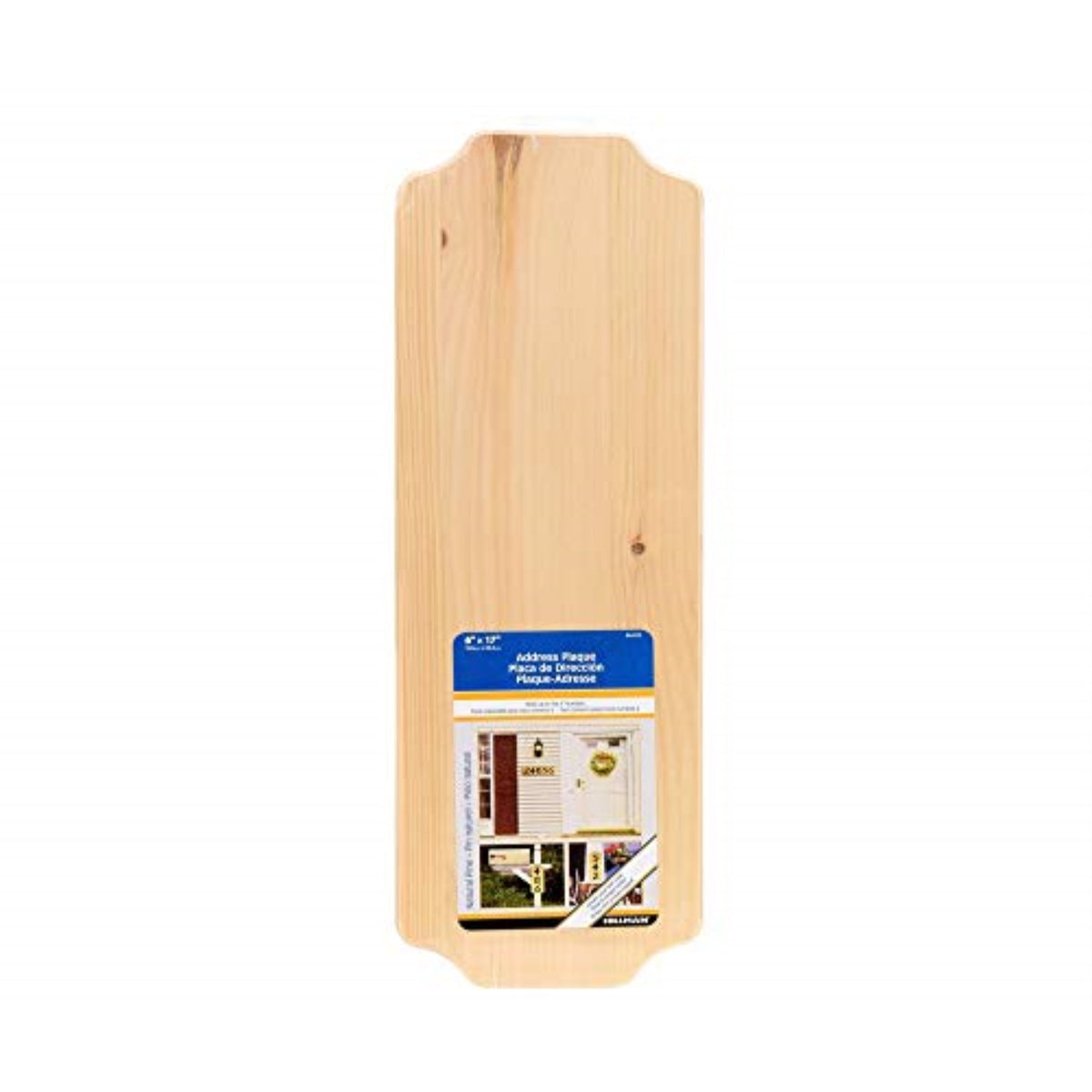 5028106 Address Plate Ntrl Wood Hillman Natural Wood Rectangle Address Plate (Pack Of 3)