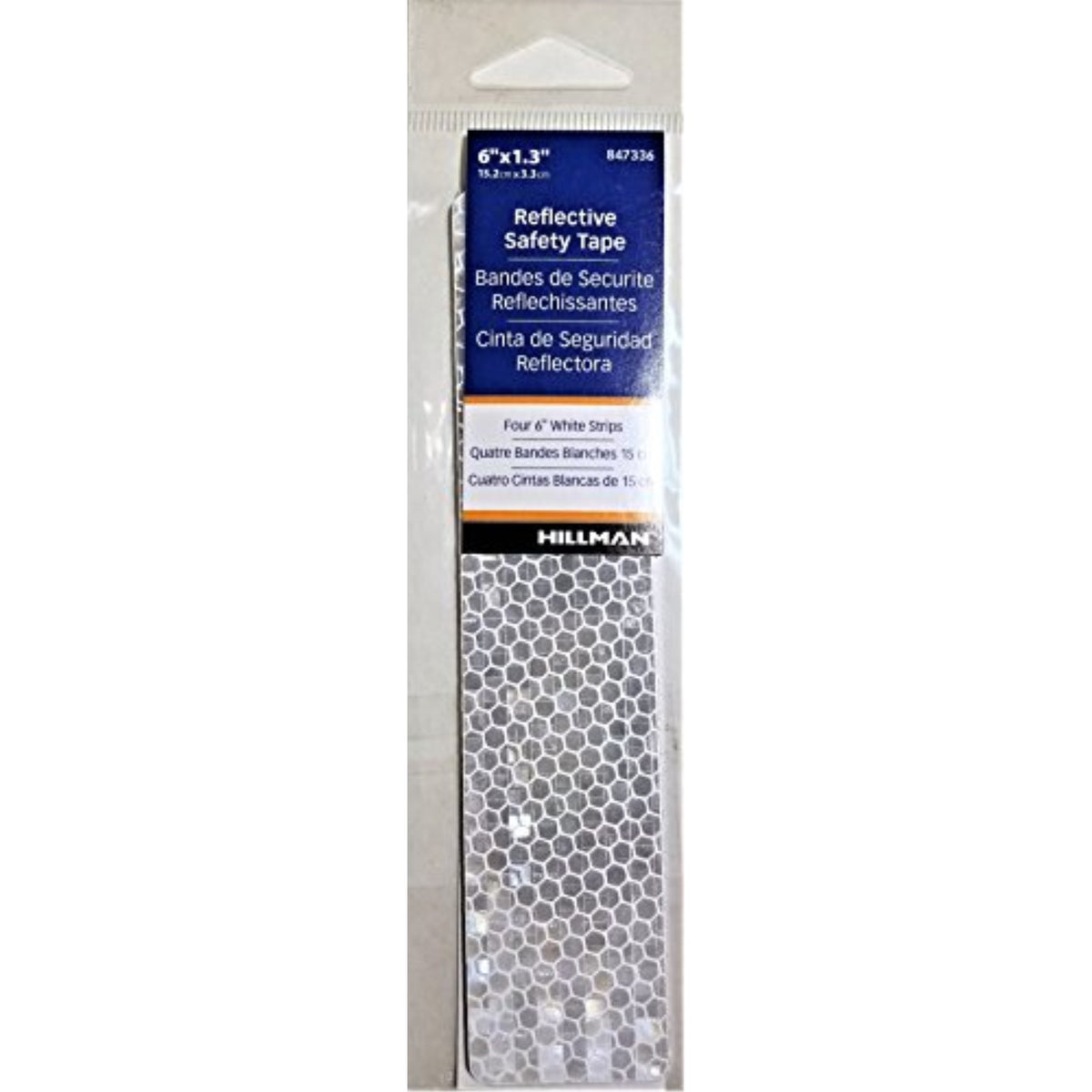 5028118 Reflective Tape Wht 6 Hillman 1 In. W X 6 In. L White Reflective Safety Tape 6 Pk (Pack Of 6)