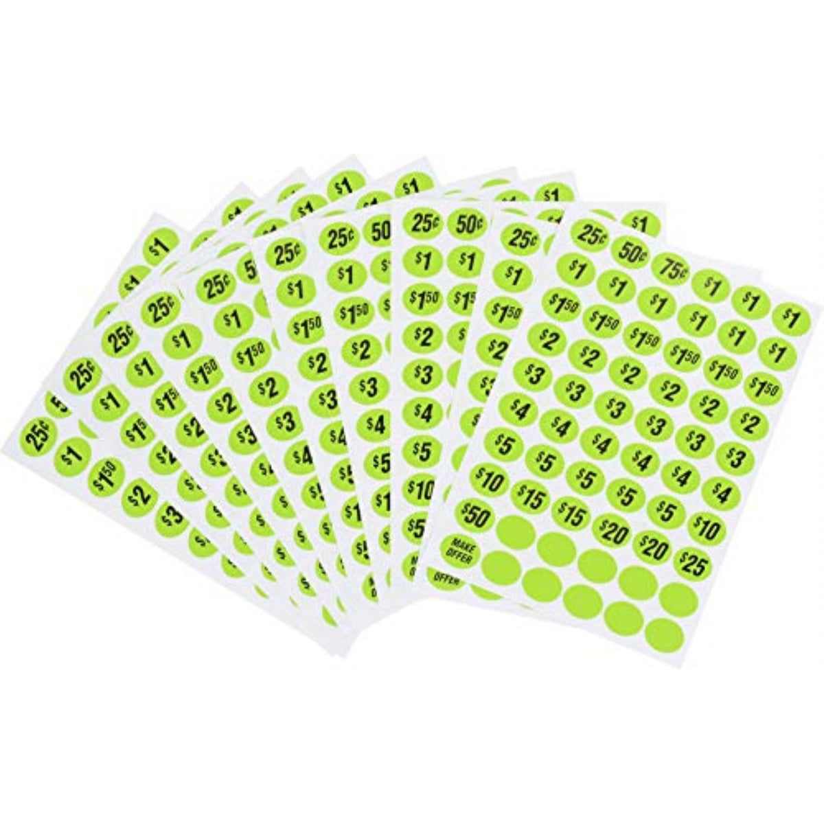 5028133 Preprce Labels Grn 600Pk Hillman Oval Green Price Label 600 Pk (Pack Of 5)