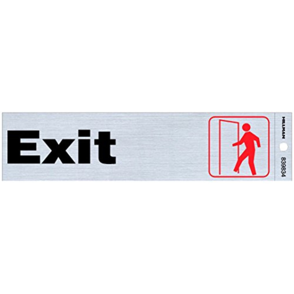 5028161 Exit Decal Slv 2X8 Hillman English Silver Exit Decal 2 In. H X 8 In. W (Pack Of 6)