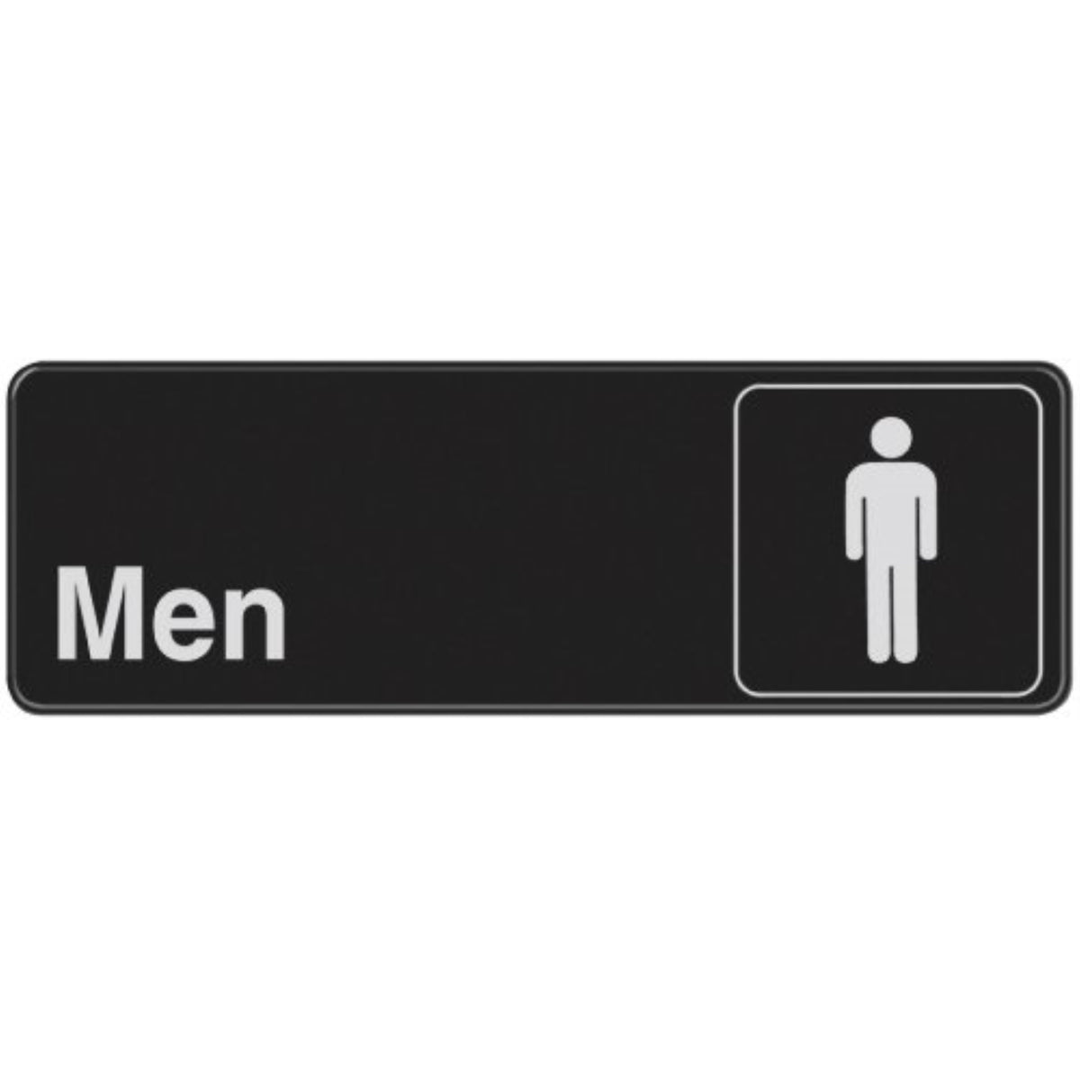 5028209 Restroom Sign Men 3X9 Hillman English Black Restroom Plaque 3 In. H X 9 In. W (Pack Of 6)