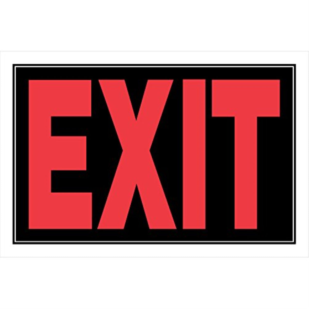 5028411 Exit Sign Blk 8X12 Hillman English Black Exit Sign 8 In. H X 12 In. W (Pack Of 6)