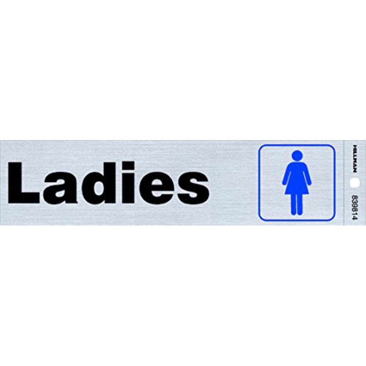 5028437 Restrm Decal Ladies 2X8 Hillman English Silver Restroom Decal 2 In. H X 8 In. W (Pack Of 6)