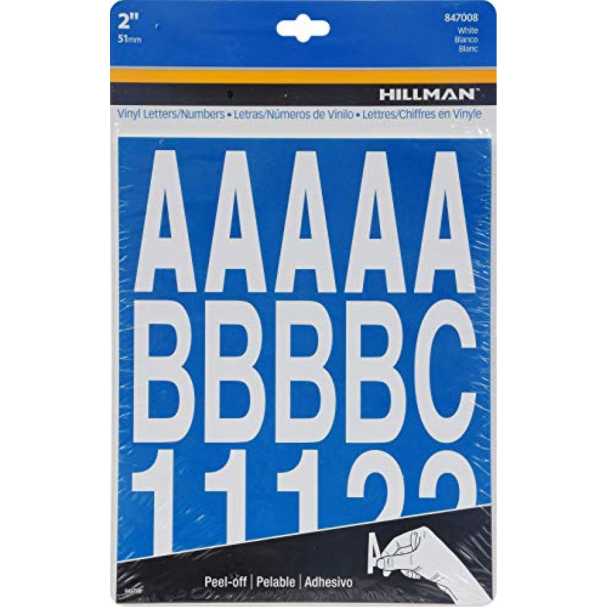 5028826 2 Wht Lettr # Set 205Pc Hillman 2 In. White Vinyl Self-Adhesive Letter And Number Set 0-9 A-Z 205 Pc (Pack Of 6)