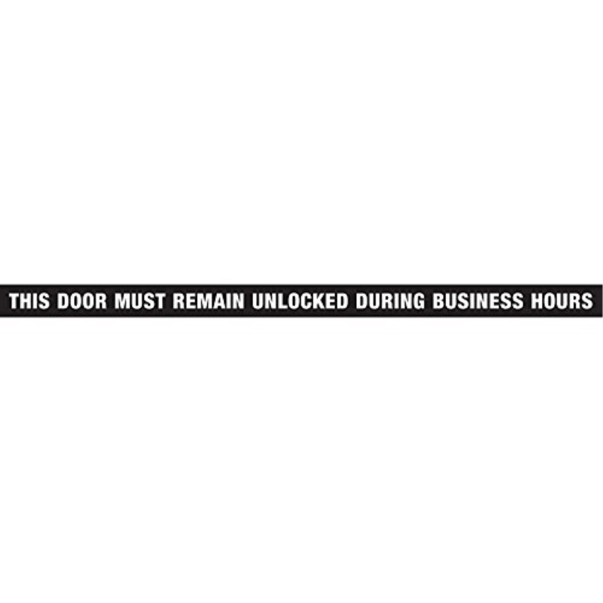 5028868 Decal Door Unlck 1.5X28 Hillman English Black Notice Decal 1.5 In. H X 28 In. W (Pack Of 10)