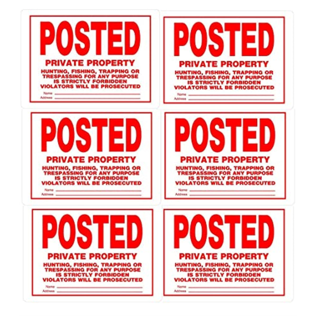 5028872 Sign Prvt Prprty 10X14 Hillman English White Private Property Sign 10 In. H X 14 In. W (Pack Of 6)