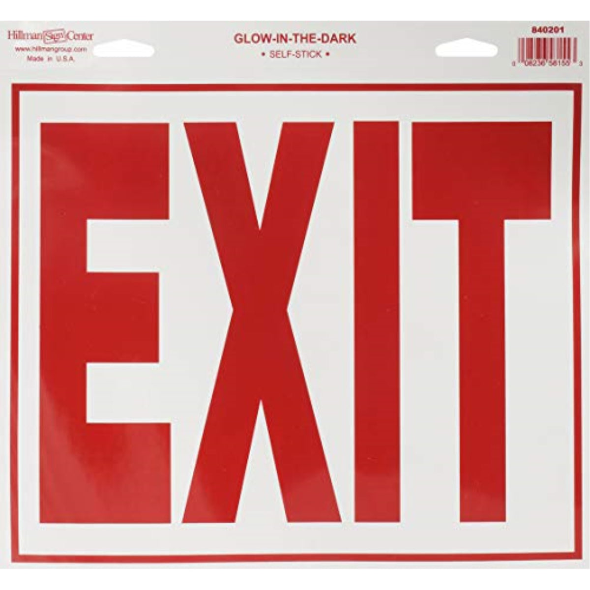 5028902 Decal Exit Glow 11X12 Hillman English White Exit Decal 11 In. H X 12 In. W (Pack Of 10)