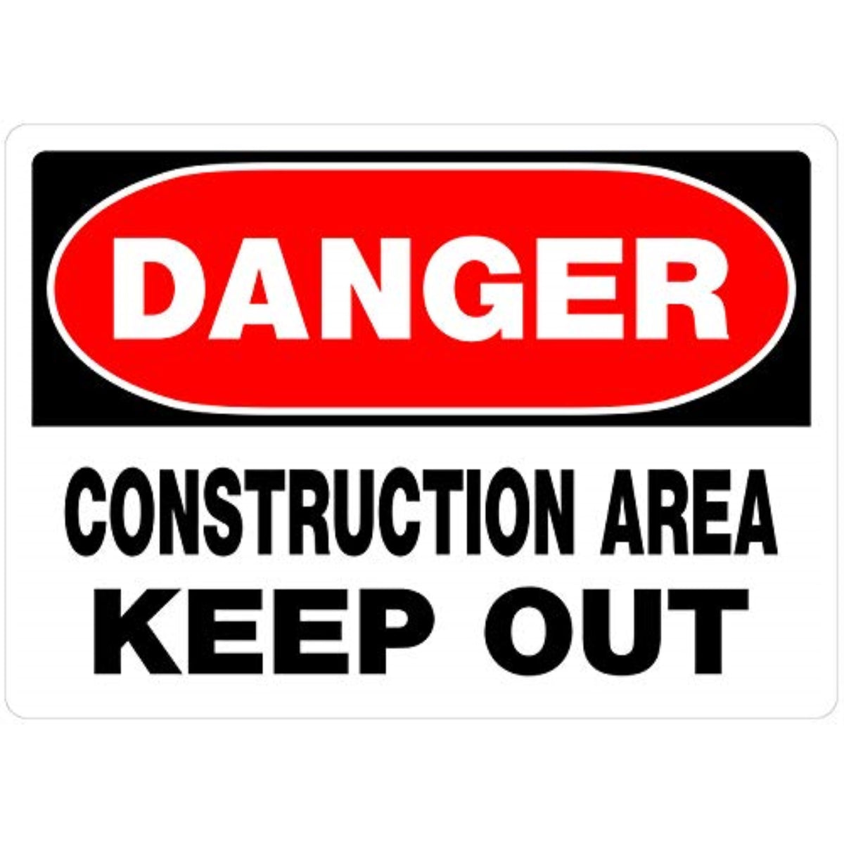 5028917 Sign Dngr Consrct 10X14 Hillman English White Construction Sign 10 In. H X 14 In. W (Pack Of 6)
