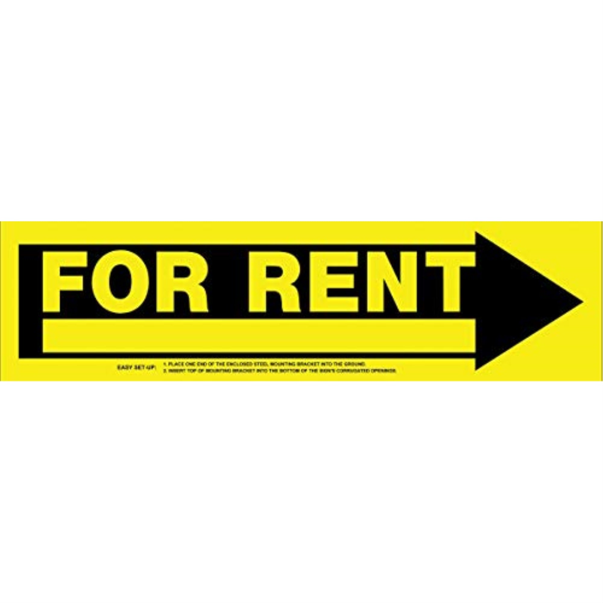 5028947 Sign For Rent Ylw 6X24 Hillman English Yellow For Rent Sign 6 In. H X 24 In. W (Pack Of 6)