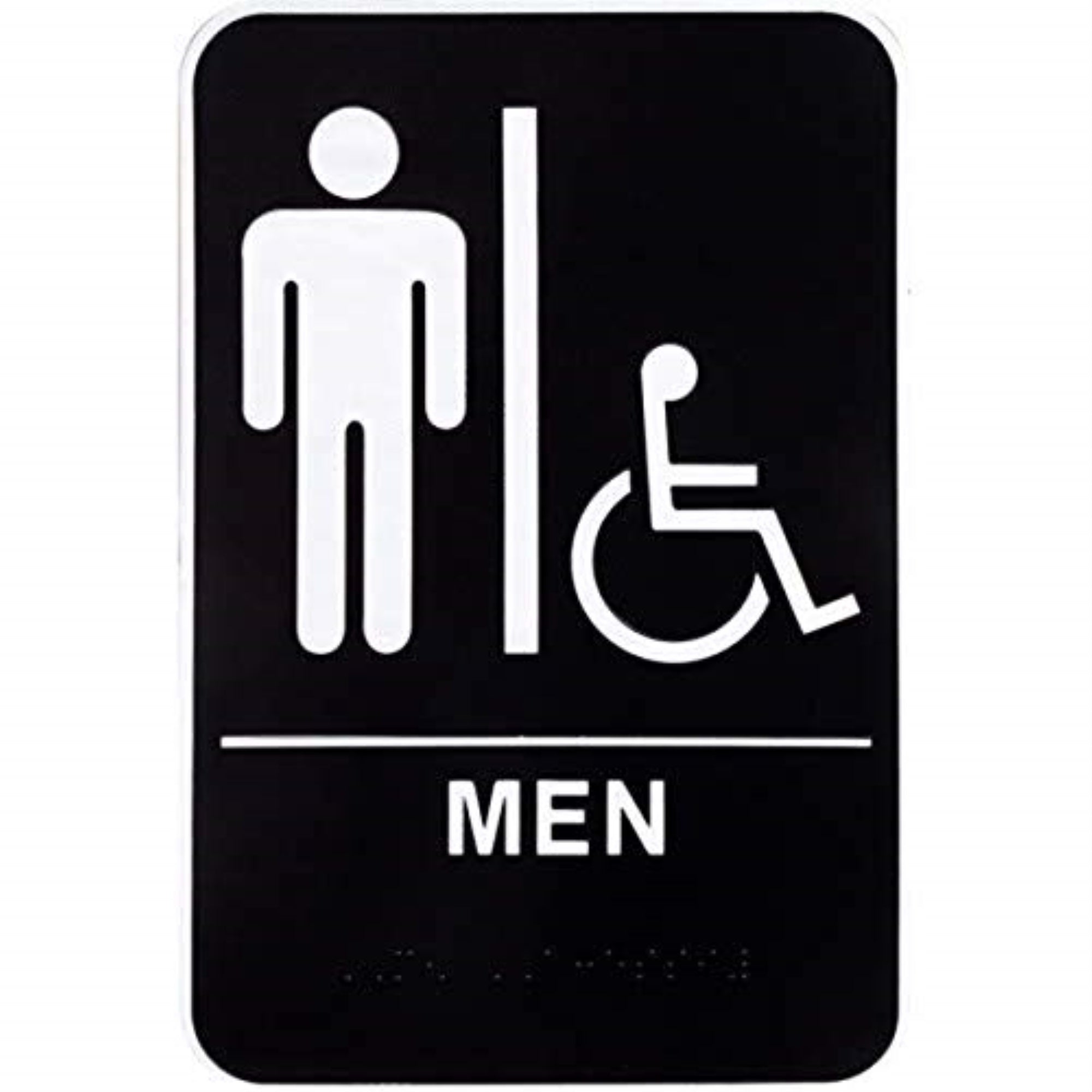 5029035 Plaque Men Restroom 9X6 Hillman English Black Restroom Plaque 9 In. H X 6 In. W (Pack Of 3)