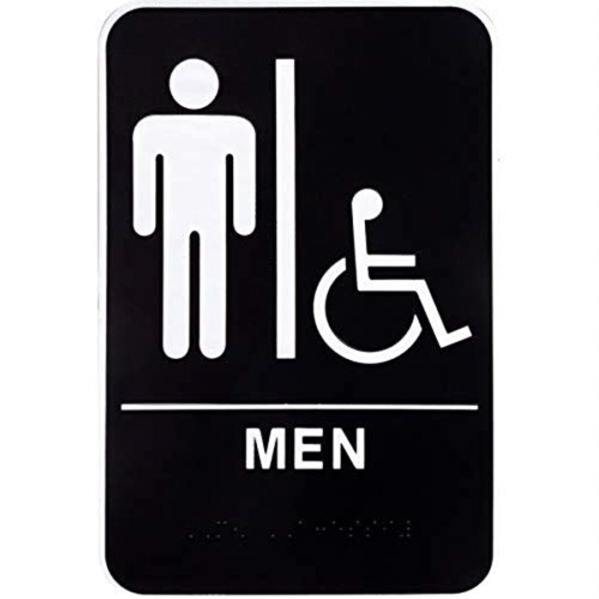 5029035 Plaque Men Restroom 9X6 Hillman English Black Restroom Plaque 9 In. H X 6 In. W (Pack Of 3)