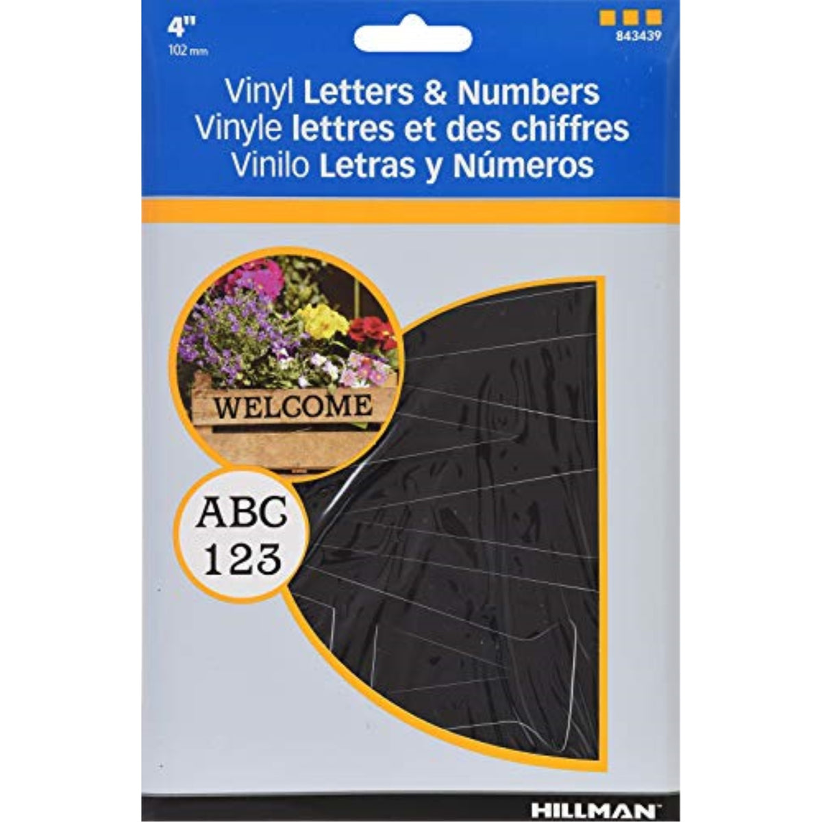 5029384 4 Blk 0-9 A-Z Adhv 88Pc Hillman 4 In. Black Vinyl Self-Adhesive Letter And Number Set 0-9 A-Z 88 Pc (Pack Of 6)