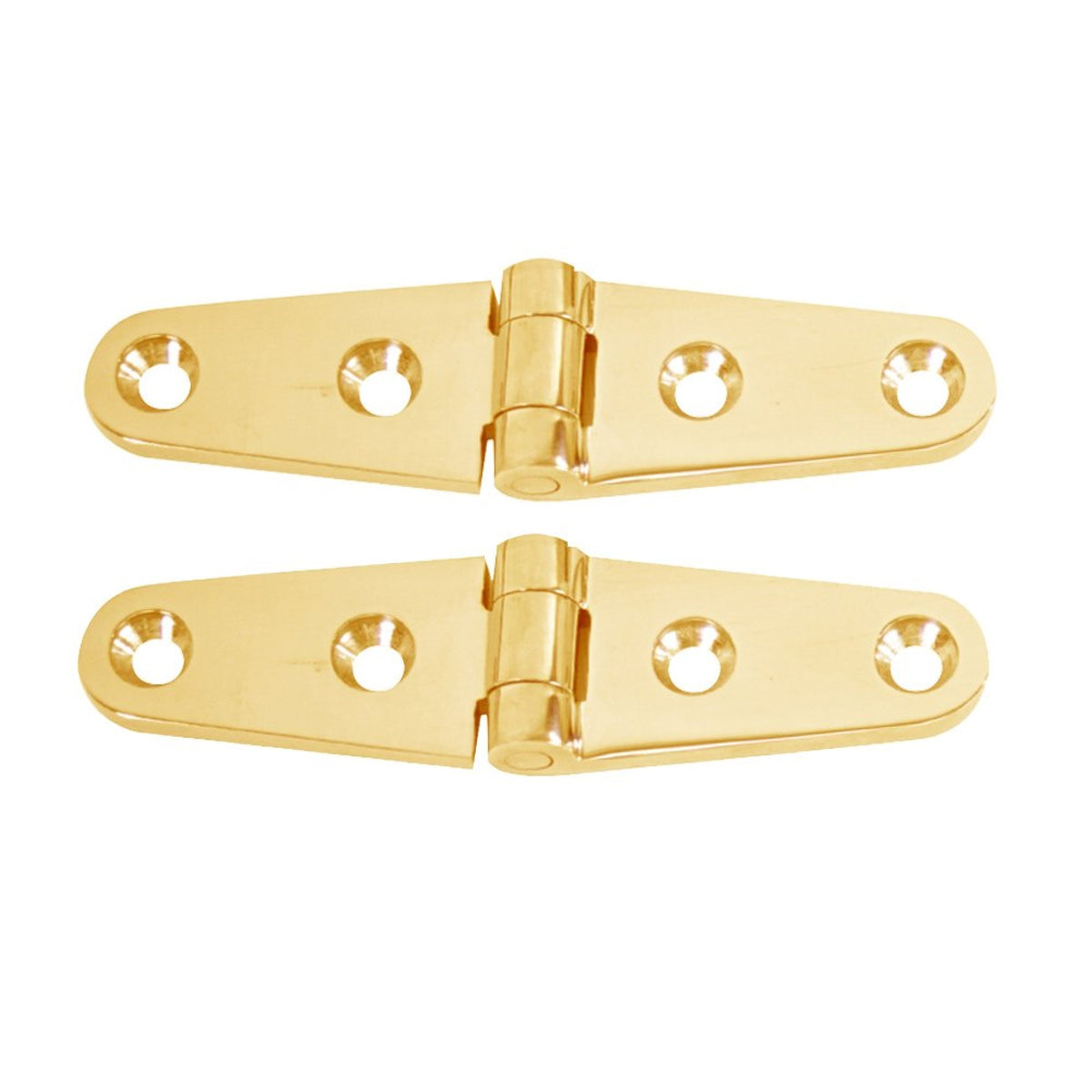 Whitecap Strap Hinge 4'L X 1'W Polished Brass Pair