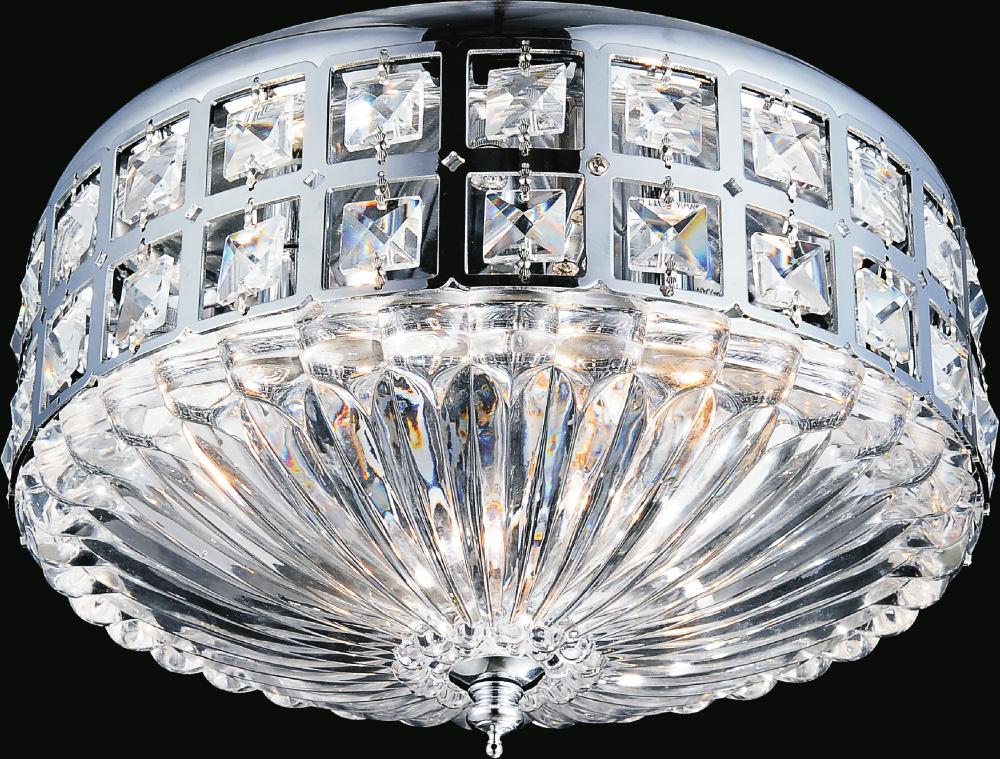 4 Light Bowl Flush Mount With Chrome Finish