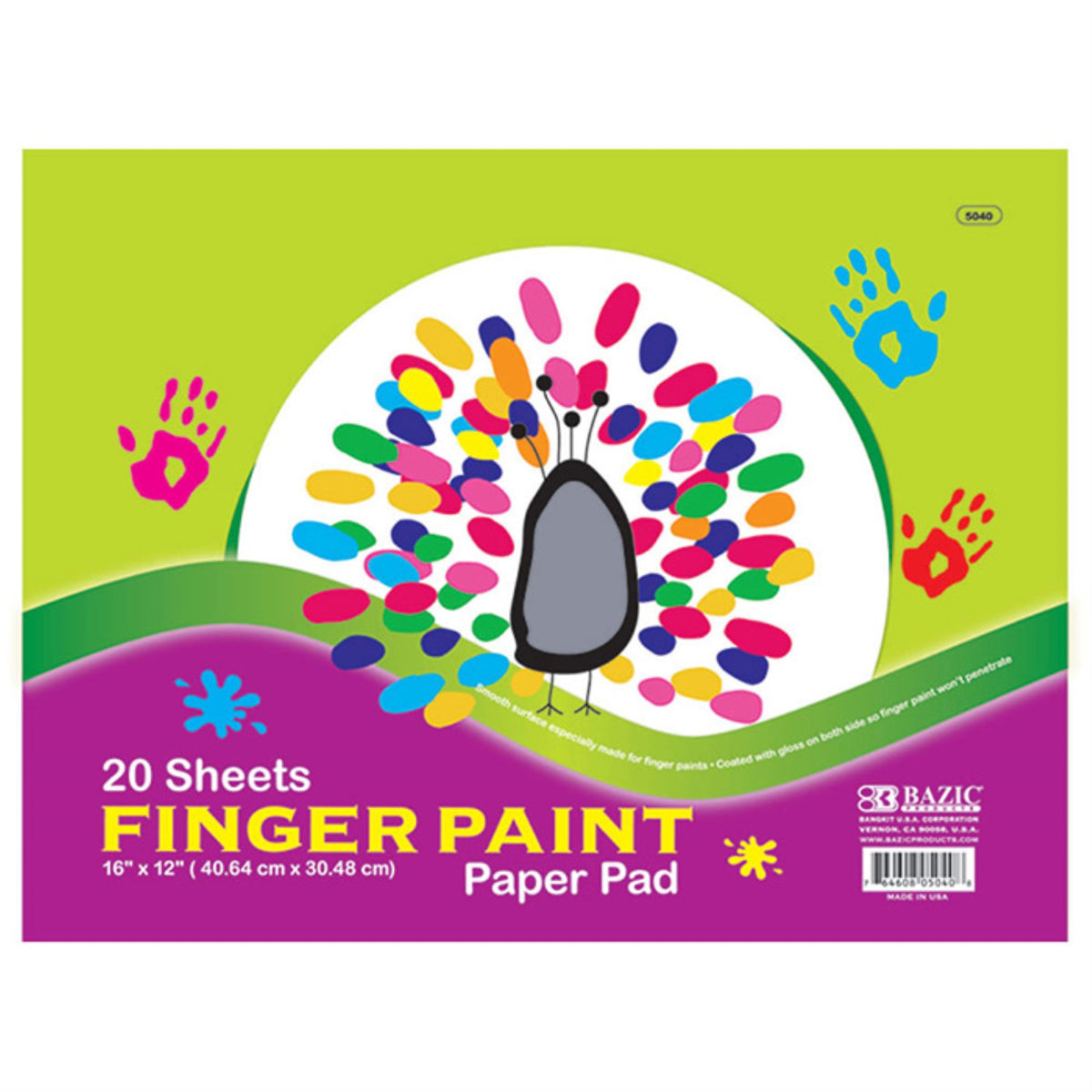 Bazic 20 Ct. 16' X 12' Finger Paint Paper Pad