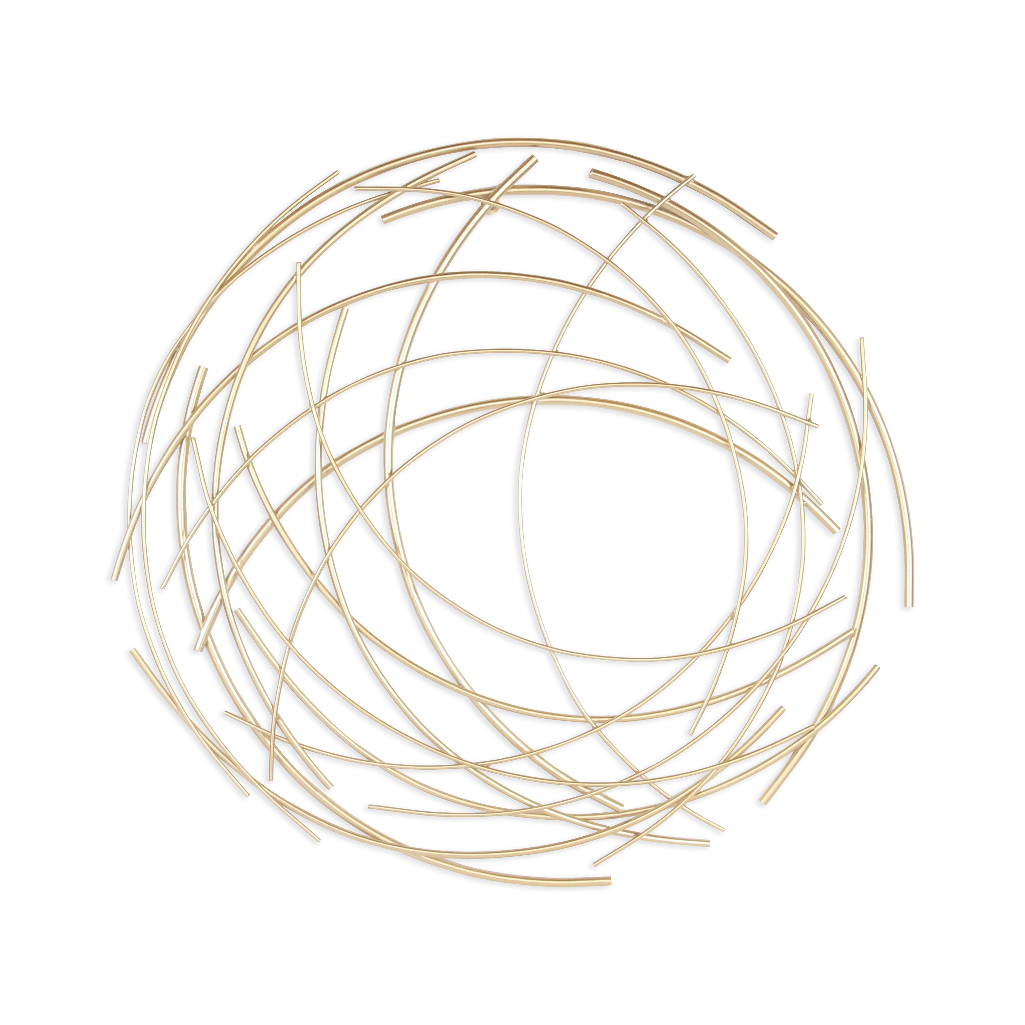 Denine Large Abstract Round Wall Art - Gold