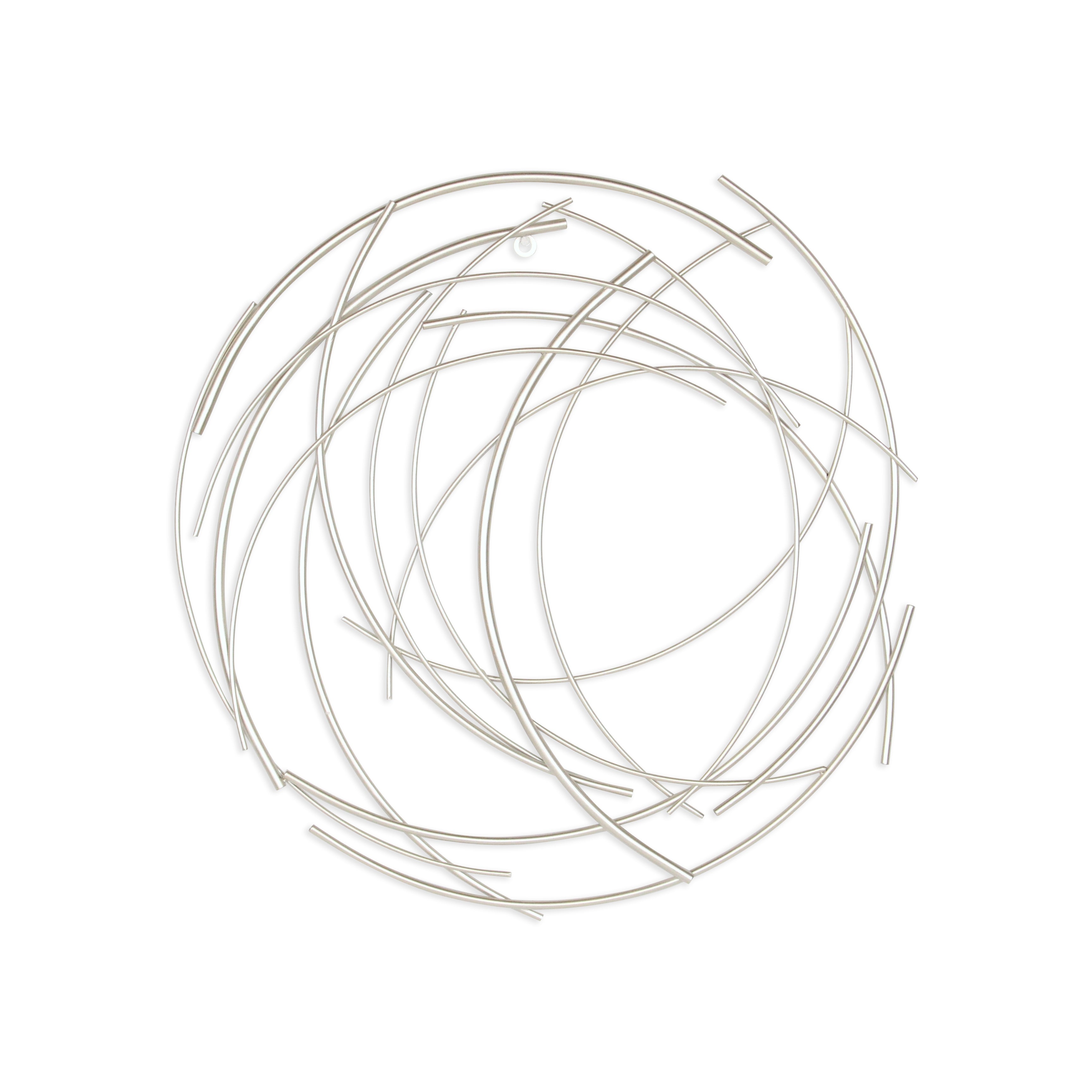 Denine Small Abstract Round Wall Art - Silver