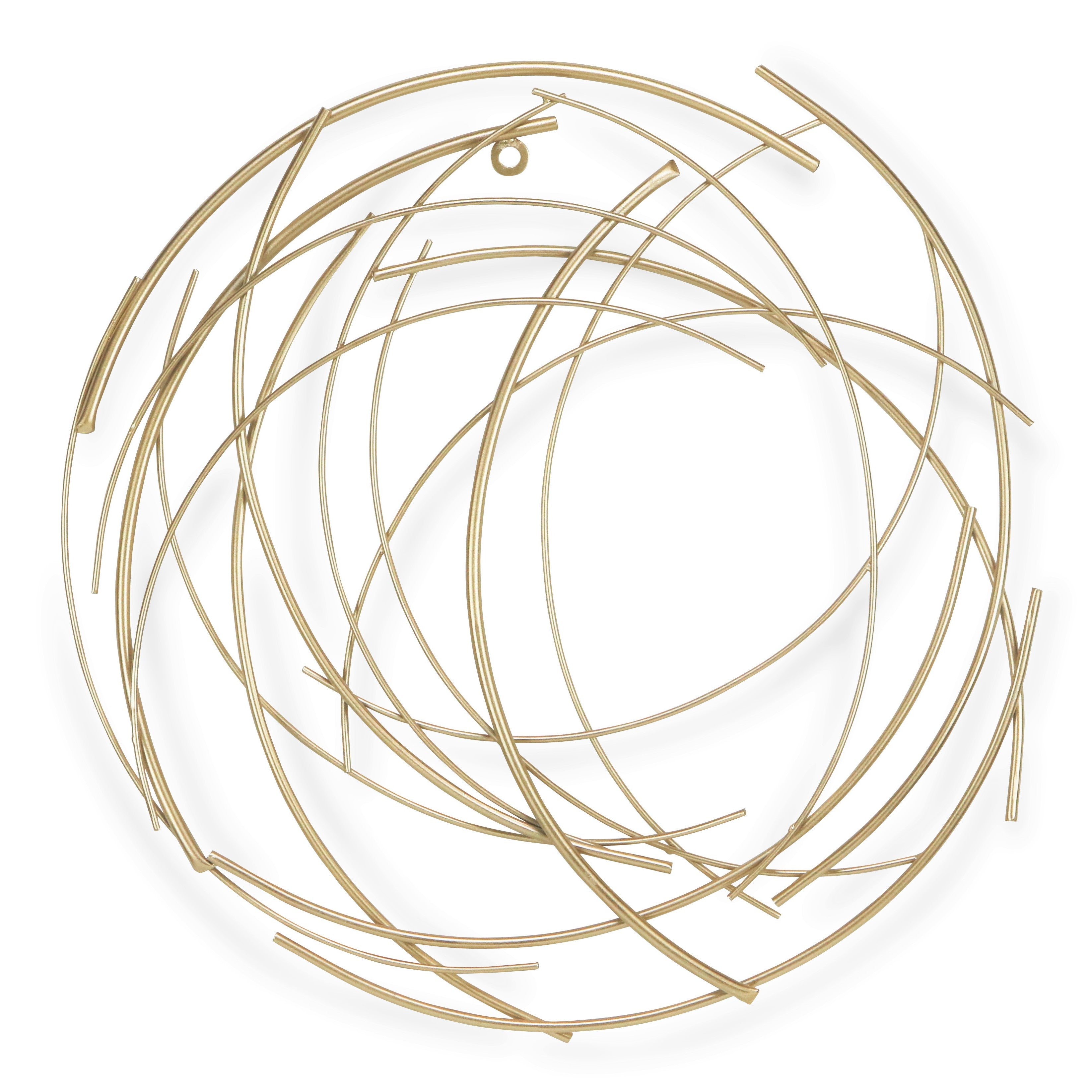 Denine Small Abstract Round Wall Art - Gold