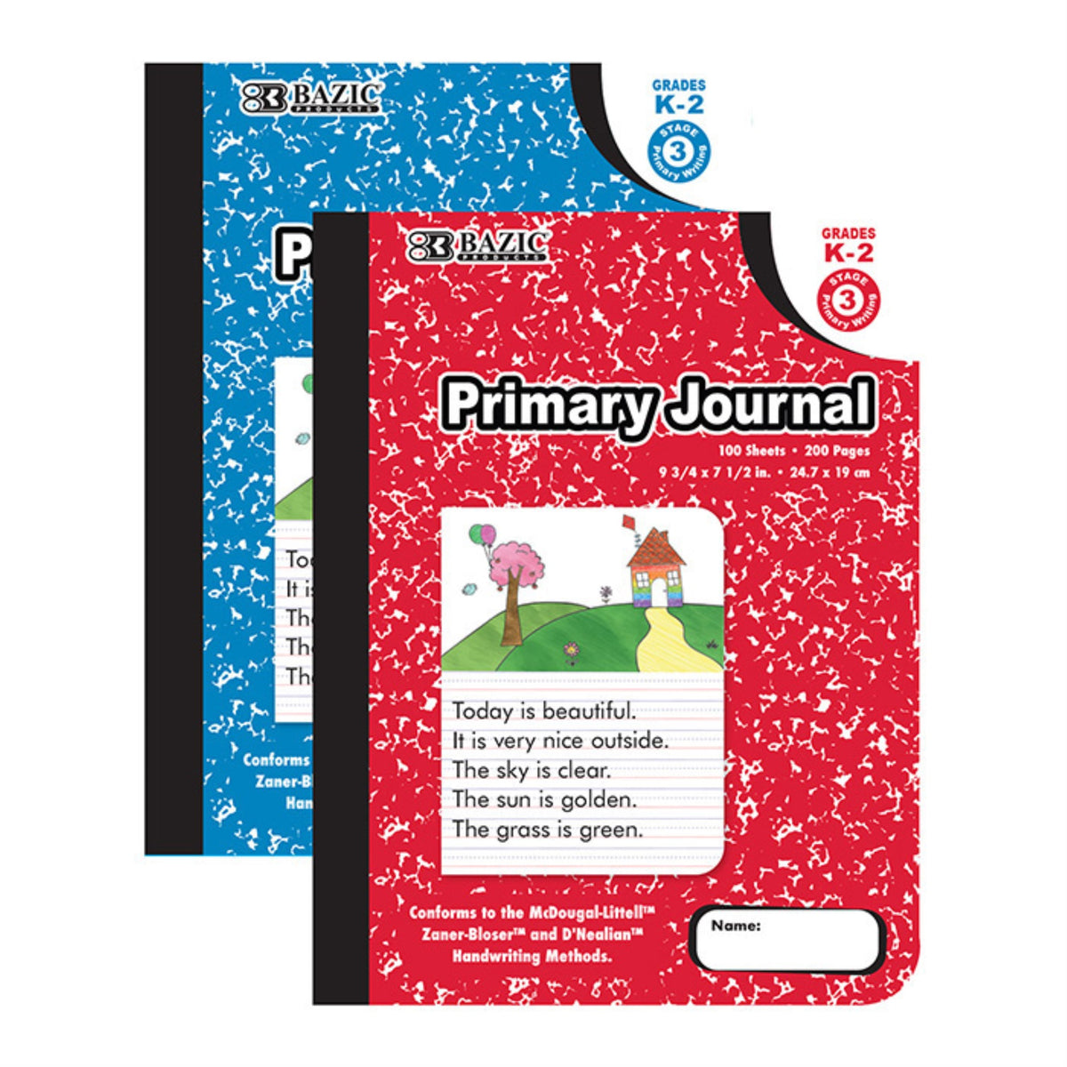 Bazic 100 Ct. Primary Journal Marble Composition Book