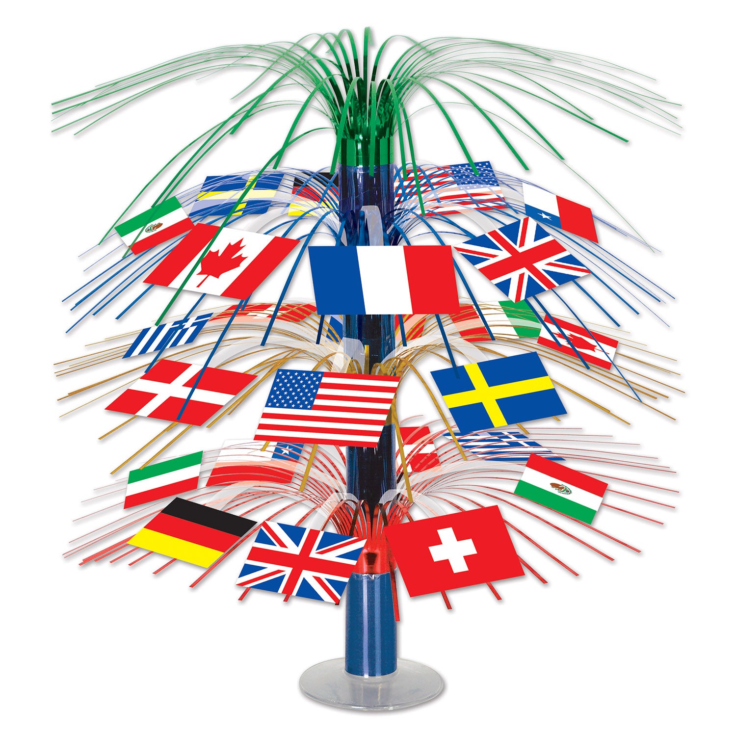 International Flag Cascade Centerpiece (Pack of 6)