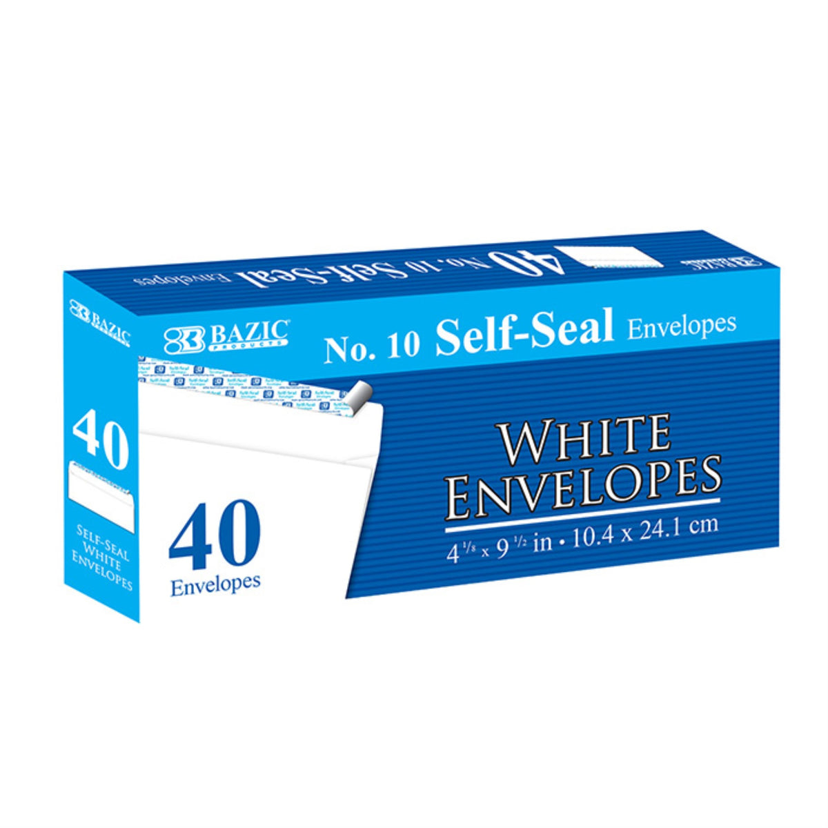 Bazic #10 Self-Seal White Envelopes (40/Pack)