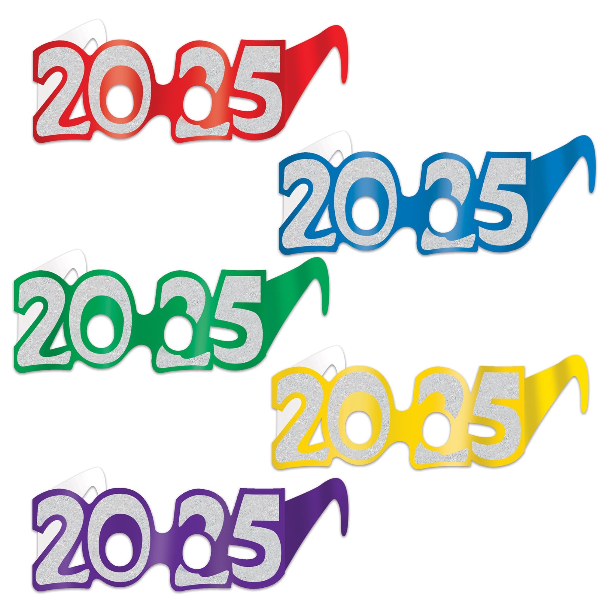 2025  Glittered Foil Eyeglasses Asstd Colors; One Size Fits Most Pack Of 50