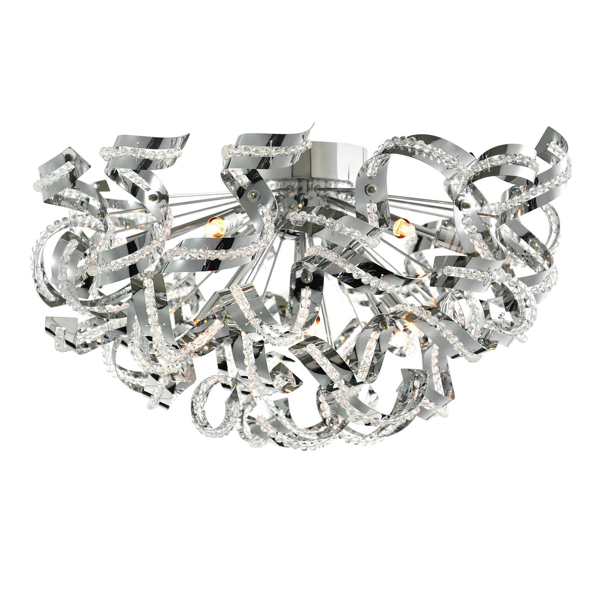13 Light  Flush Mount With Chrome Finish