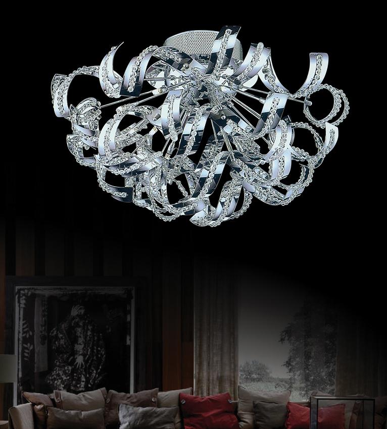 9 Light  Flush Mount With Chrome Finish