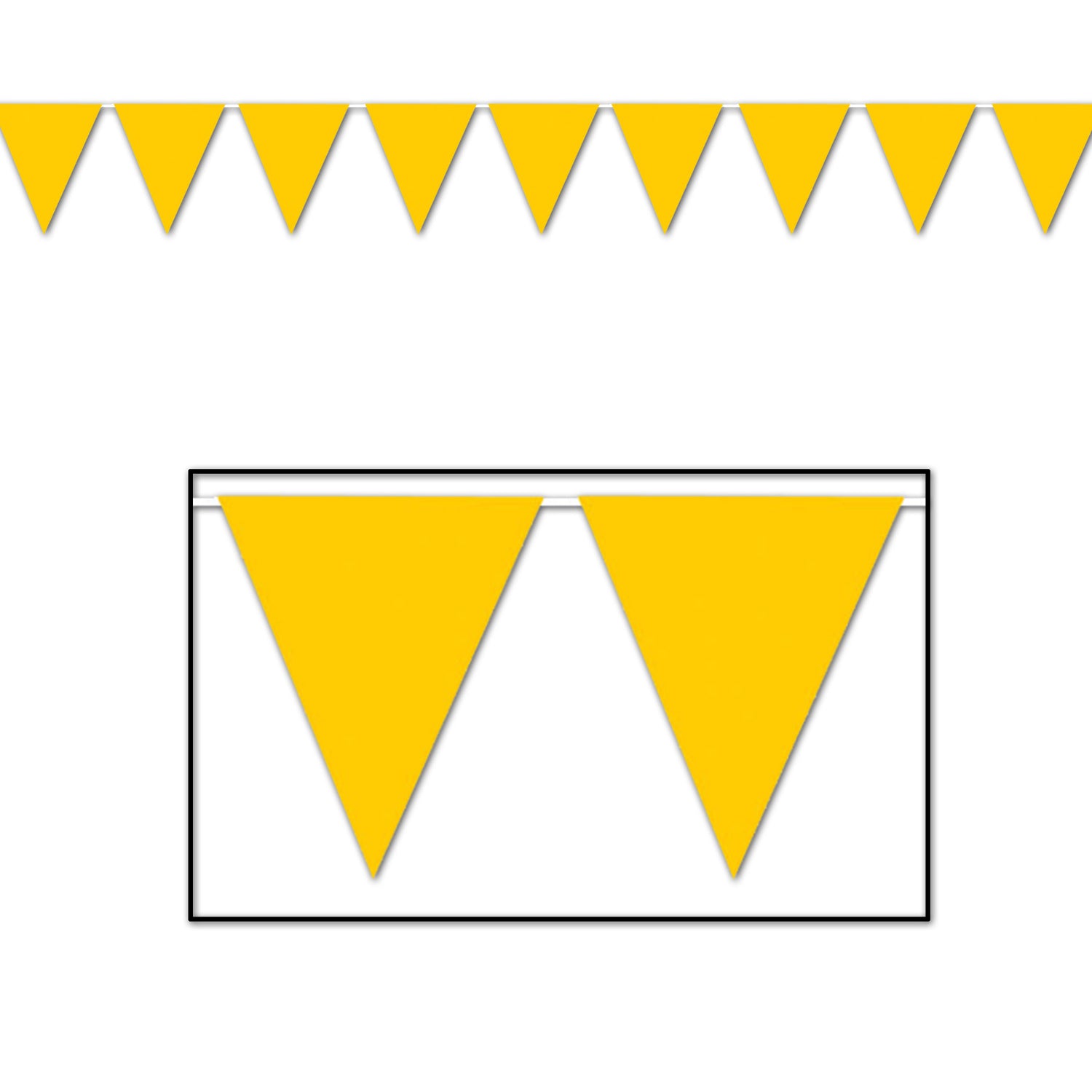 Golden-Yellow Pennant Banner (Pack of 12)
