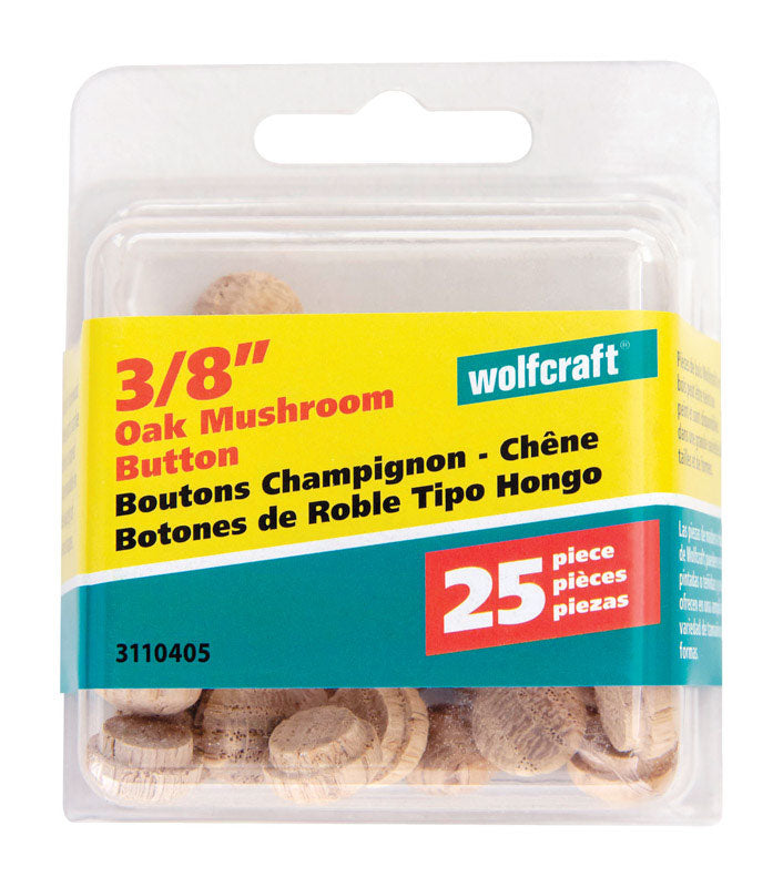Plug Oak 3/8 Mushroom (Pack Of 1)