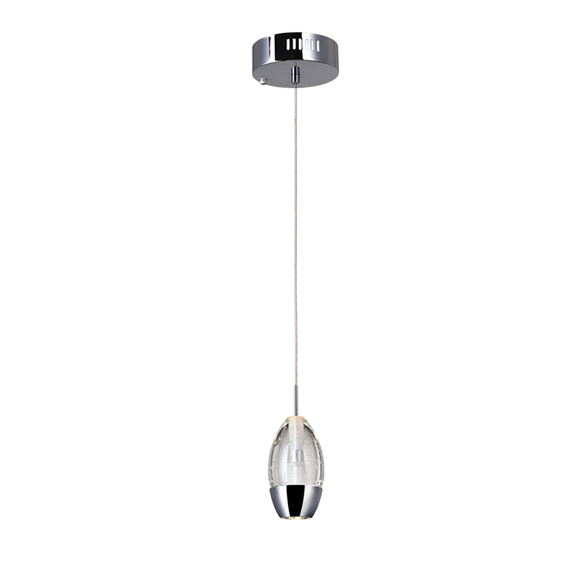 1 Light Down Mini Pendant With Chrome Finish